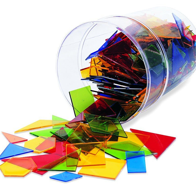 Learning Resources Educational Power Polygon Set, 450 Translucent 2-D Shapes for Geometry Learning and Classroom Activities