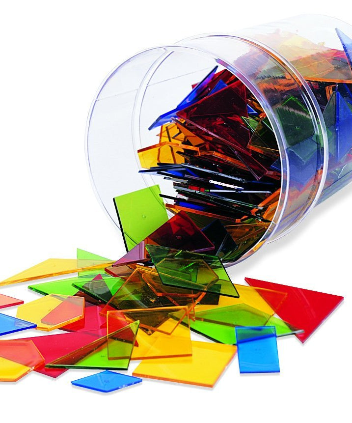 Learning Resources Educational Power Polygon Set, 450 Translucent 2-D Shapes for Geometry Learning and Classroom Activities