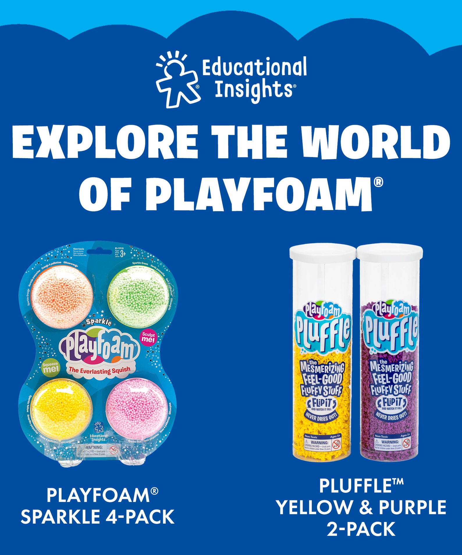Learning Resources Playfoam Original 4-Pack, Mess-Free Sensory Play Foam, Never Dries Out, Fine Motor Skill Development for Kids