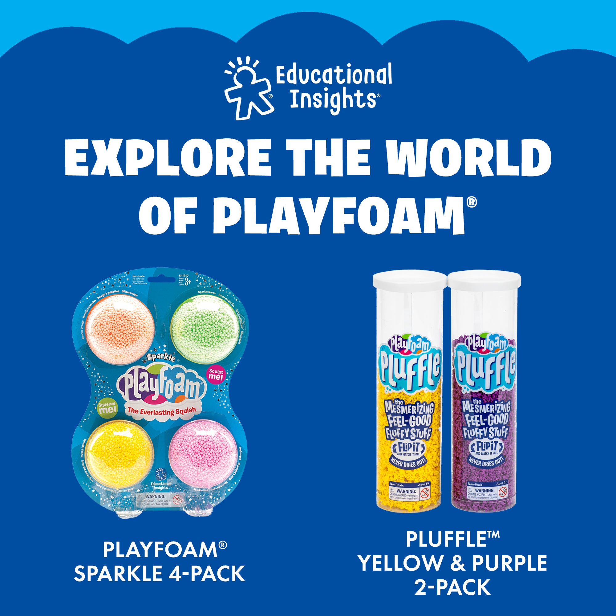 Learning Resources Playfoam Original 4-Pack, Mess-Free Sensory Play Foam, Never Dries Out, Fine Motor Skill Development for Kids