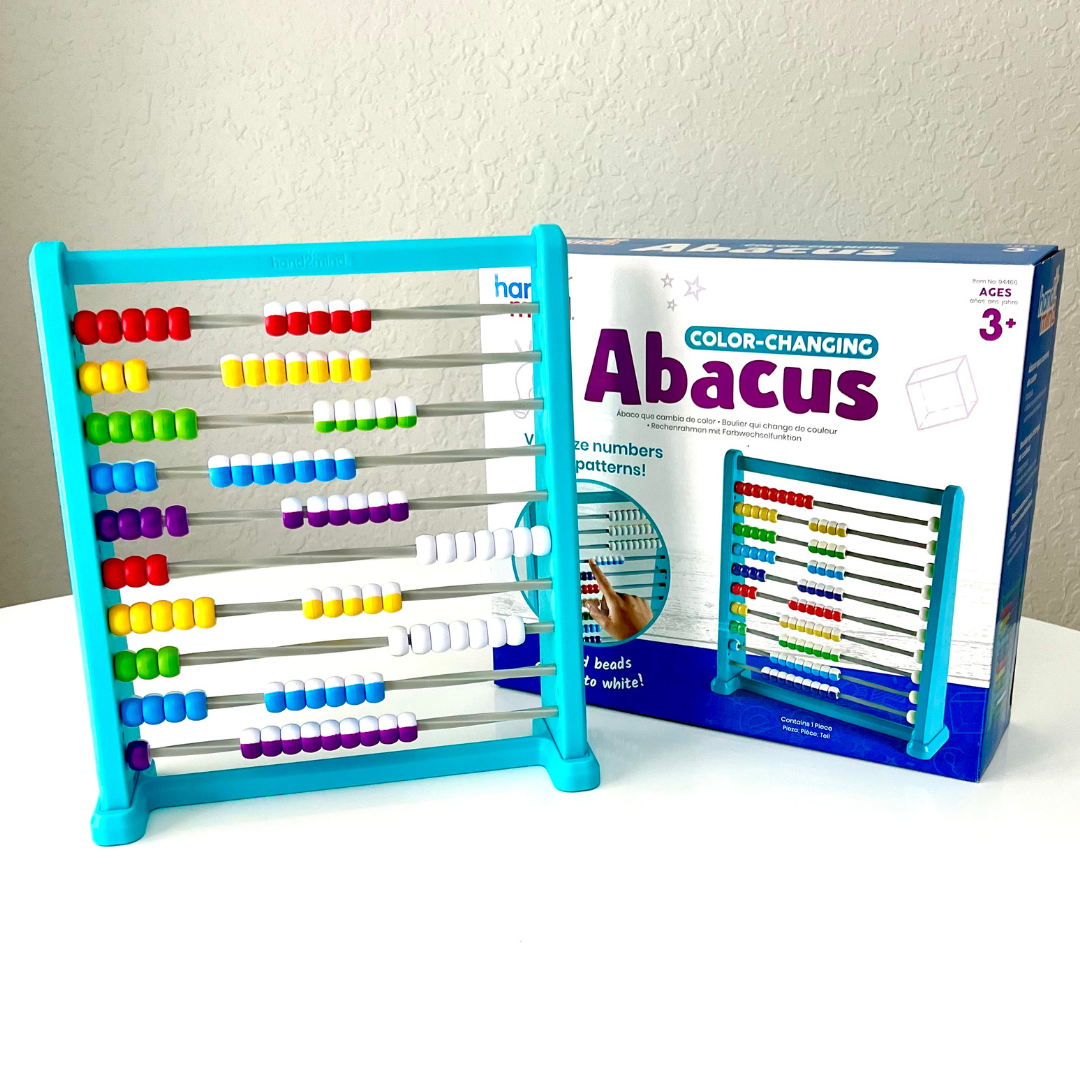 Learning Resources Colour-Changing Abacus, Interactive Math Tool for Kids, Visual Counting, Addition, and Subtraction, Durable Plastic Frame, Includes Activity Guide, Ages 3+