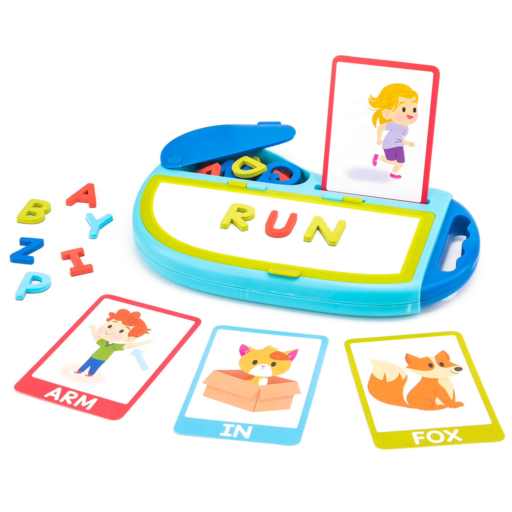 Learning Resources AlphaMagnets Go! Spelling, Portable Magnetic Spelling Board with Letters and Cards, Early Literacy Toy for Ages 4+