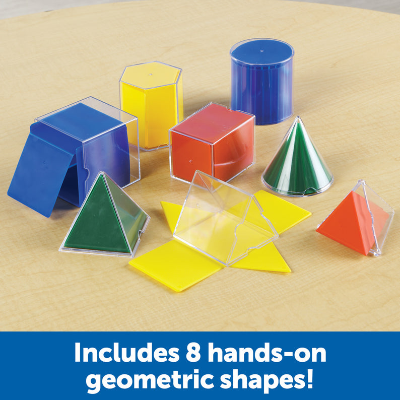 Learning Resources Folding Geometric Shapes, Set of 8, Ages 7+, Hands-On 3D Math Learning for Shapes & Symmetry - Quick Learning