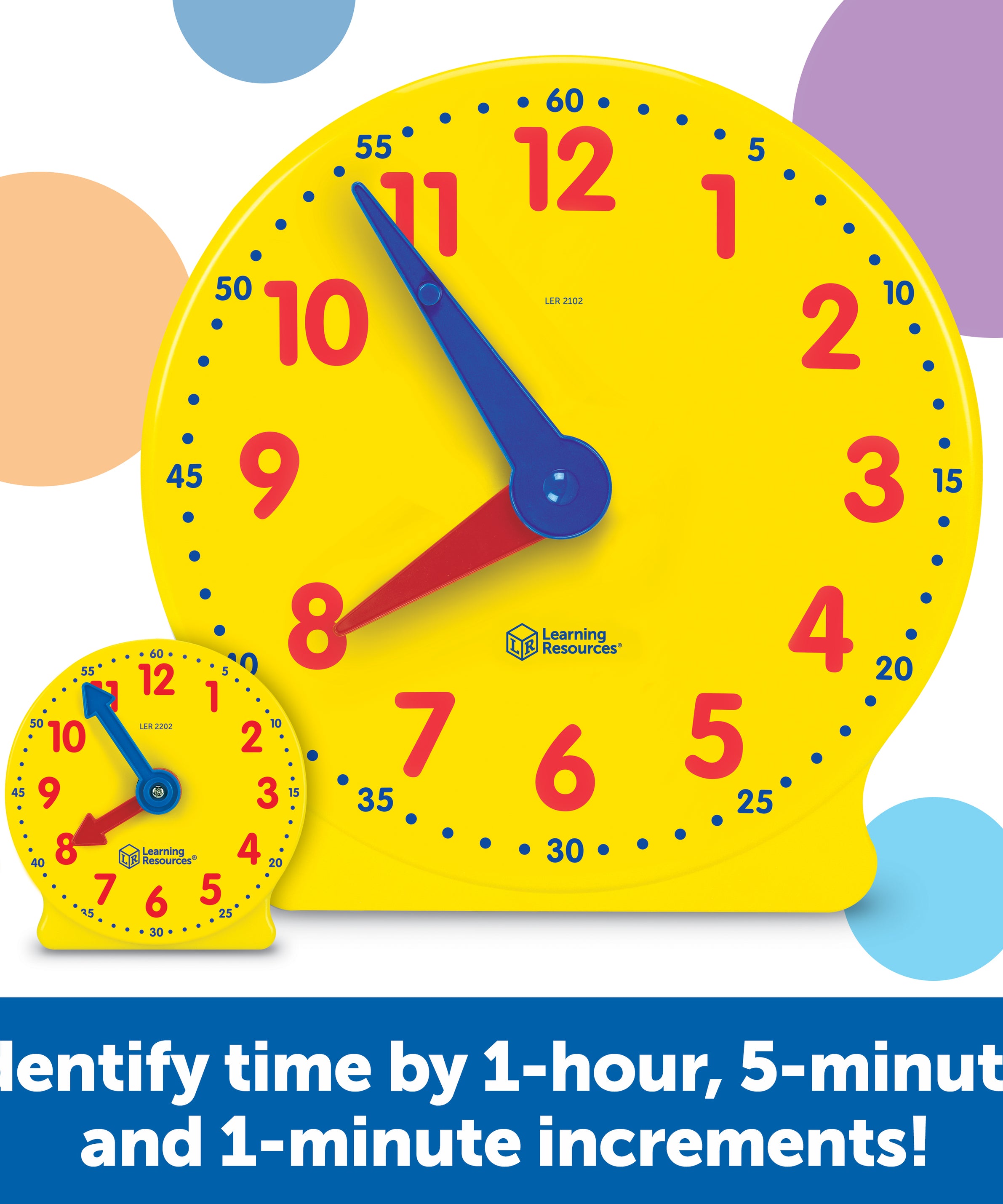 Learning Resources Big Time Classroom Clock Kit, 24 Mini Geared Clocks & Demonstration Clock for Time-Telling Practice