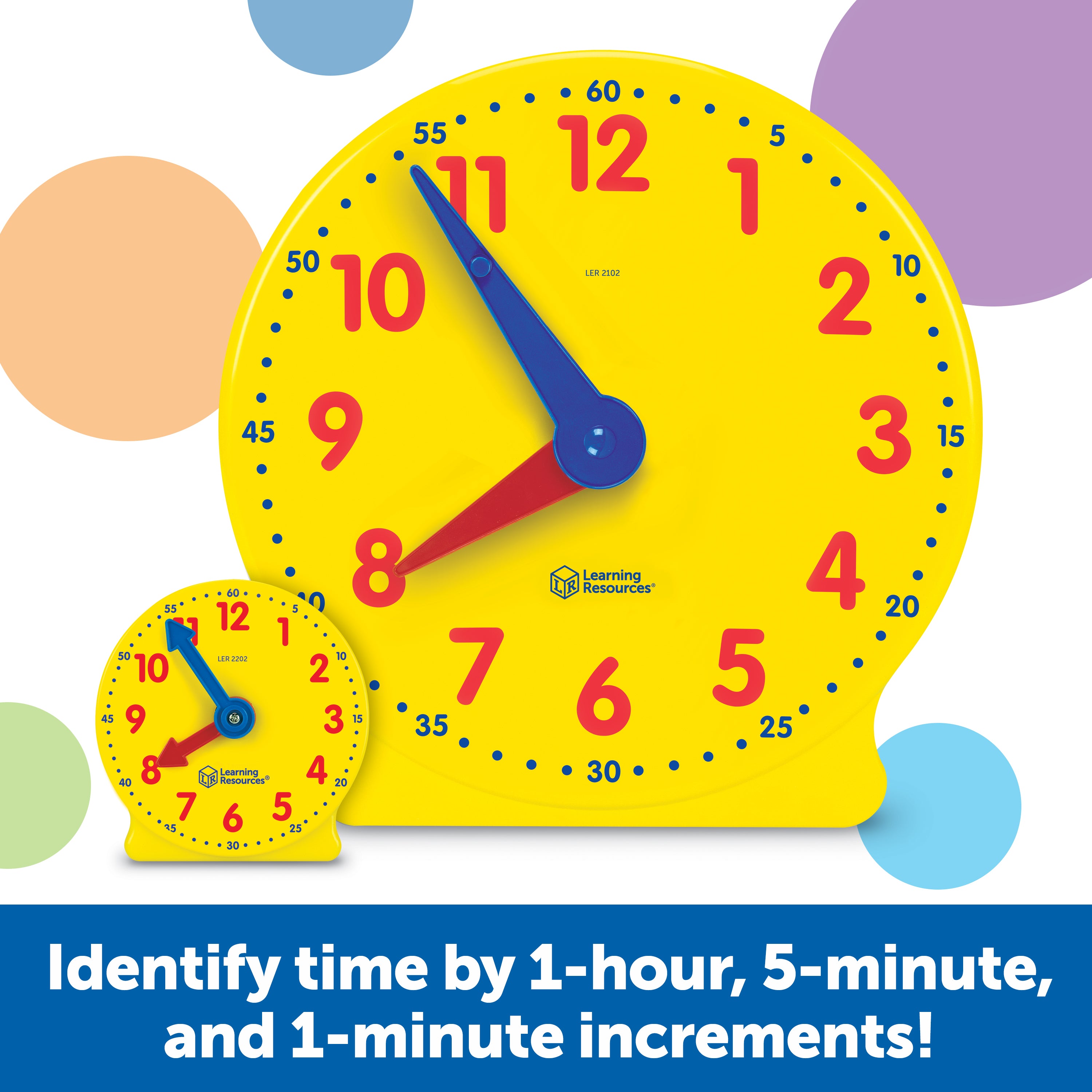 Learning Resources Big Time Classroom Clock Kit, 24 Mini Geared Clocks & Demonstration Clock for Time-Telling Practice