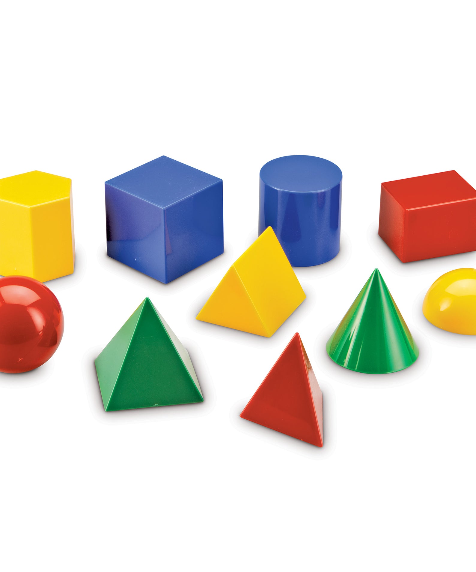 Learning Resources Large Plastic Geometric Shapes Set, 10 Durable 3D Shapes with 8cm Dimensions, Hands-On Math and STEM Learning for Ages 8+