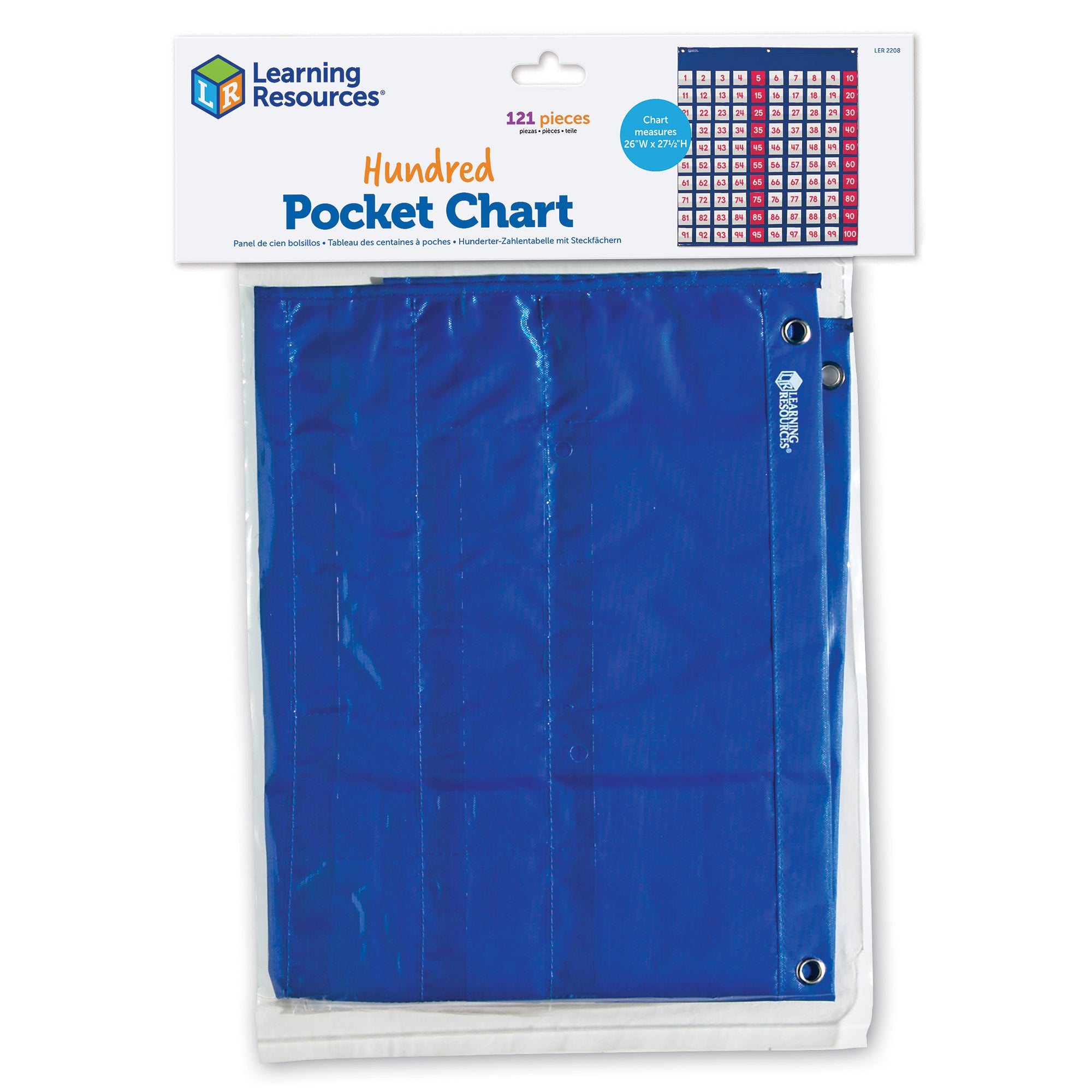 Learning Resources Hundreds Pocket Chart, 100 Pockets, Number Recognition & Math Skills, Ages 5+