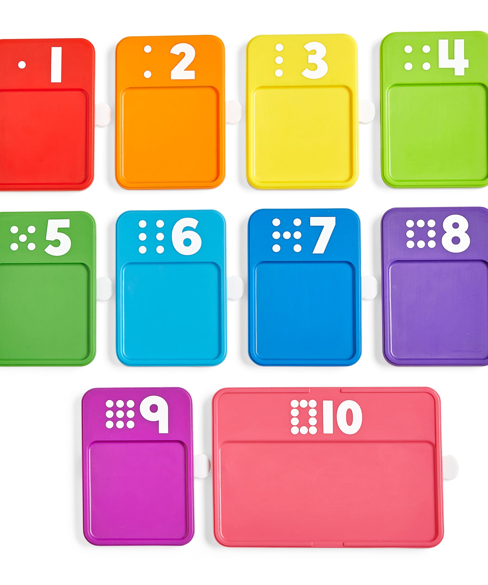 Learning Resources Sensory Number Trays, 10 Double-Sided Finger Tracing Boards for Counting and Number Formation, Made from Recycled Plastic, Ages 3 Plus