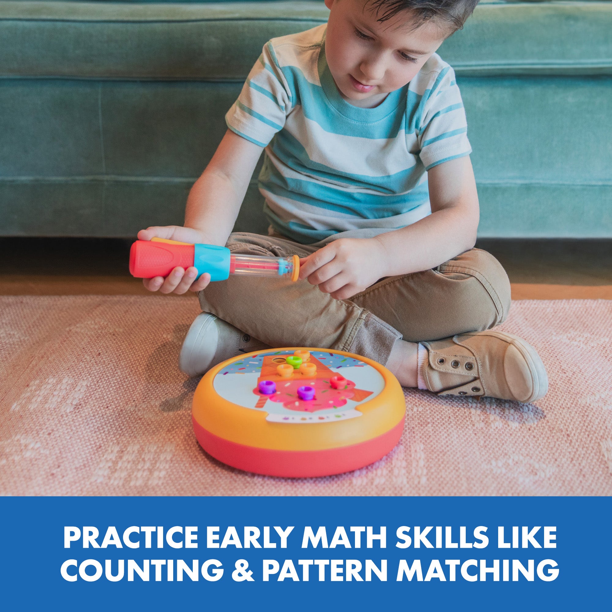 Learning Resources Design and Drill Creative Café, Fine Motor STEM Toy with Rivet Popper and Activity Cards, Portable Playset for Ages 3 Plus