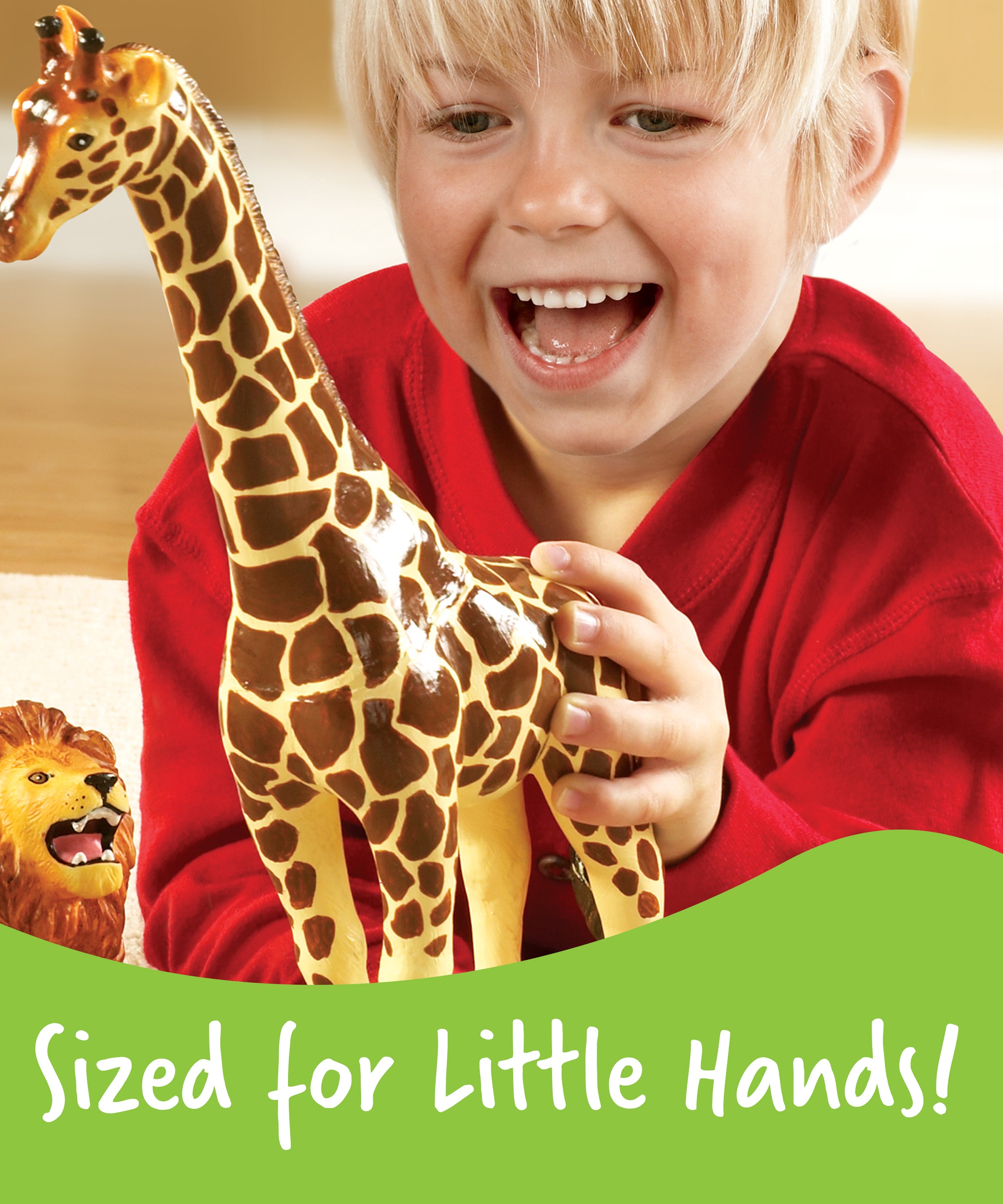 Learning Resources Jumbo Jungle Animals Toy Set, 5-Piece Realistic Wild Animal Figures for Kids Imaginative Play and Early Learning