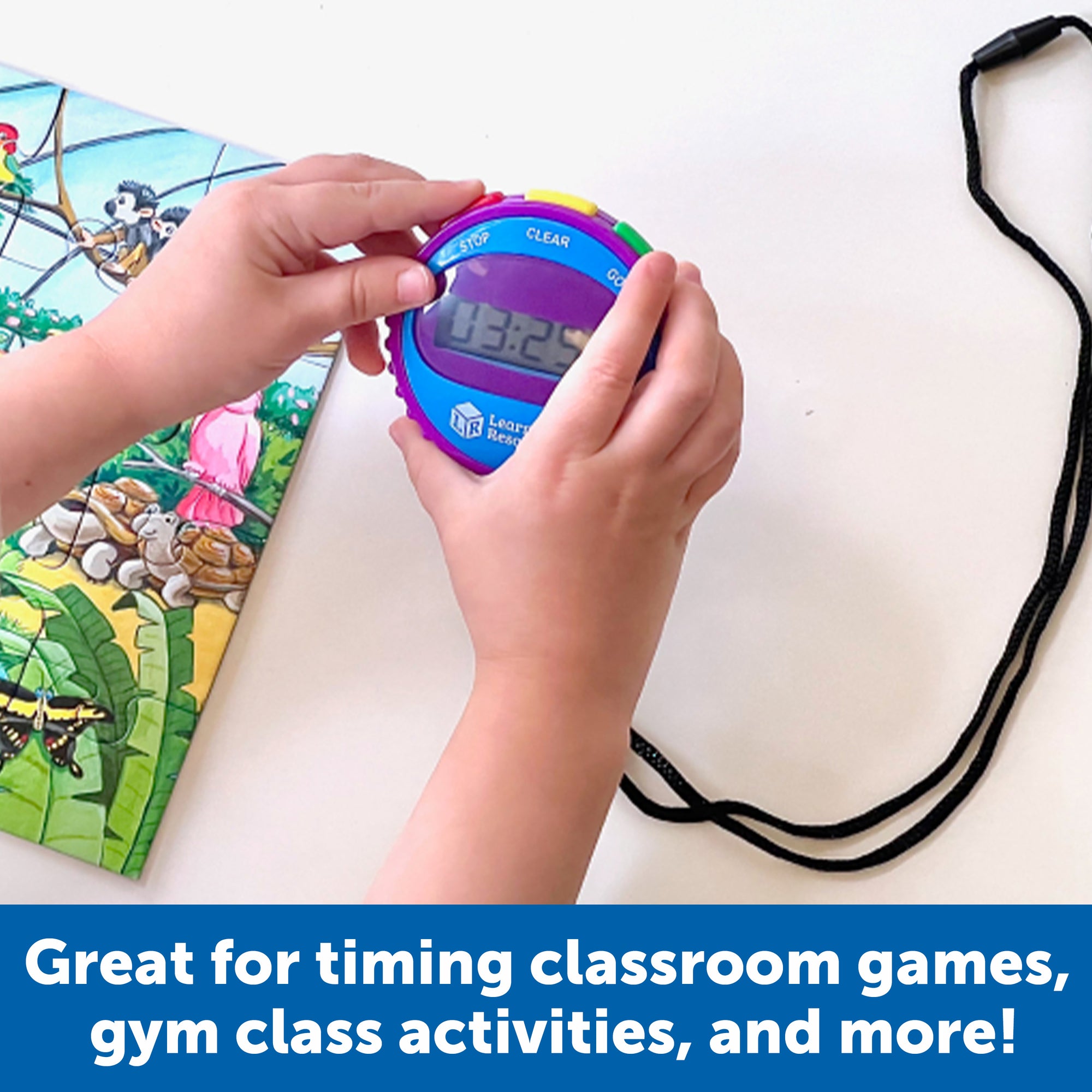 Learning Resources Simple Stopwatch, Easy-to-Use Timer for Kids with Large Digital Display (Ages 5+)
