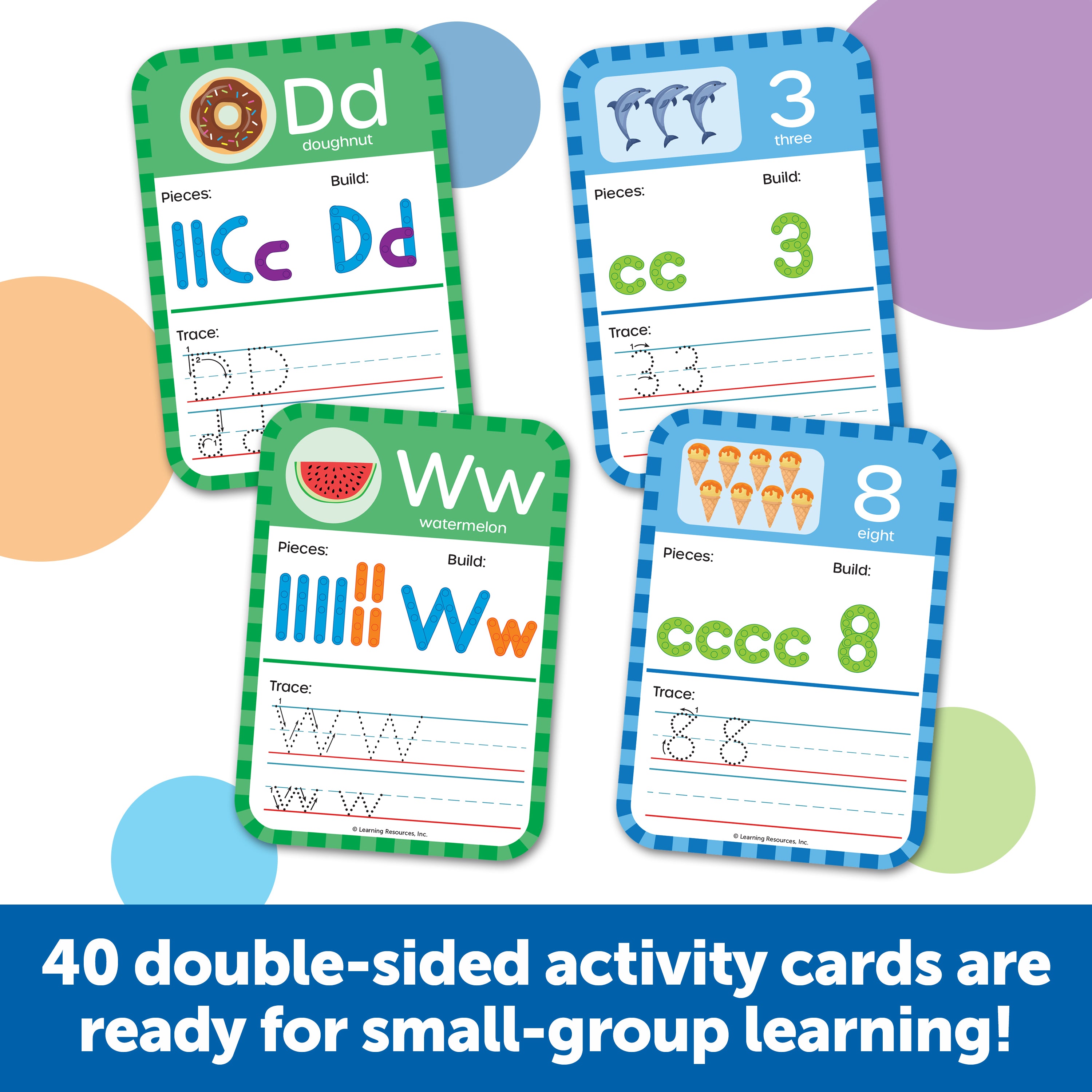 Learning Resources Skill Builders! Letter & Number Maker Classroom Set, 200-Piece Early Literacy & Numeracy Set with Activity Cards & Storage, Hands-On Learning for Kids, Ages 5+