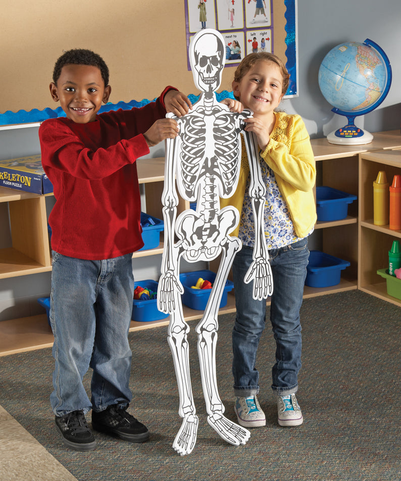 Learning Resources Skeleton Foam Floor Puzzle, 122cm Tall Human Body Learning Toy for Kids, 15 Soft Foam Pieces with Bone Names on Reverse, Educational Anatomy Puzzle for Early Learners