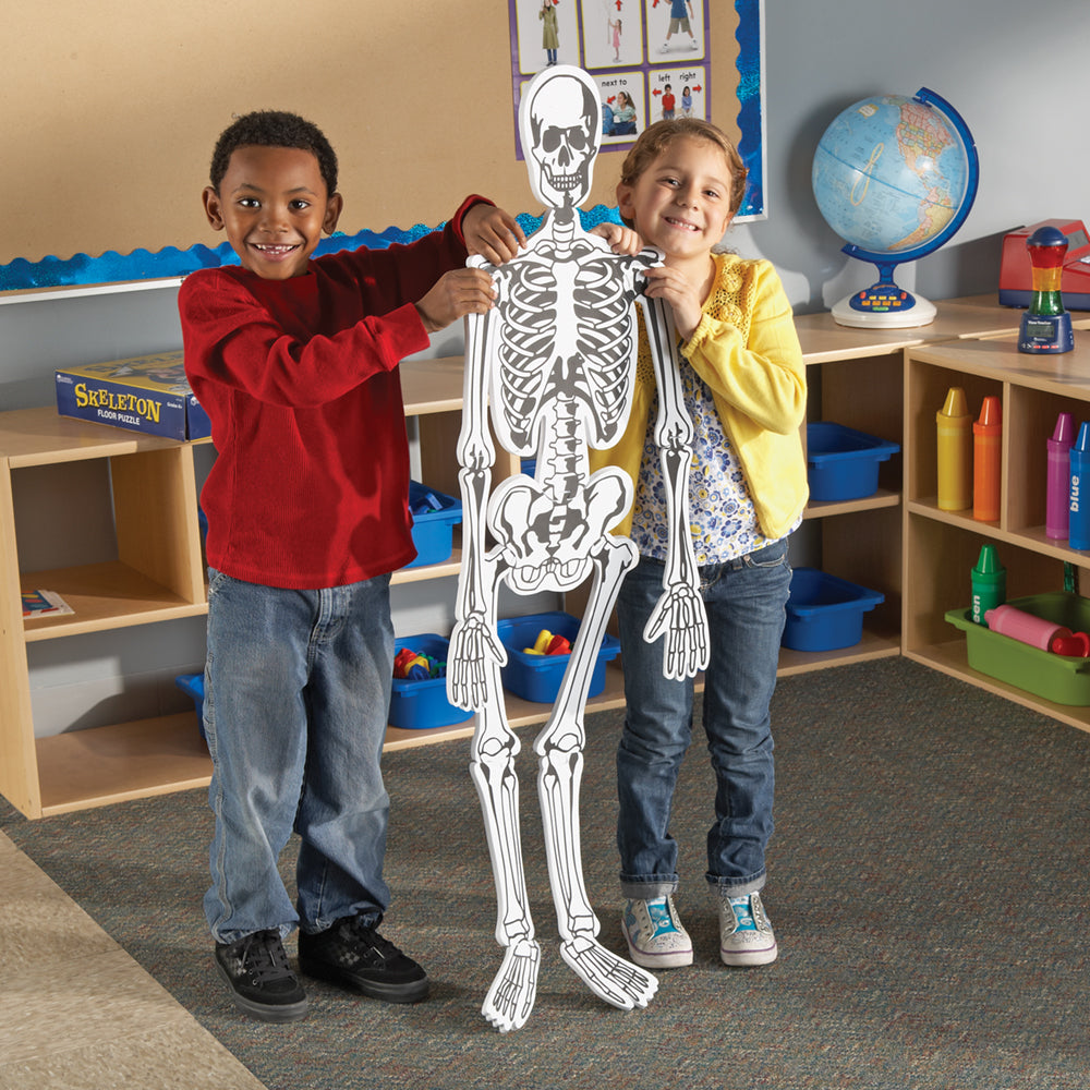 Learning Resources Skeleton Foam Floor Puzzle, 122cm Tall Human Body Learning Toy for Kids, 15 Soft Foam Pieces with Bone Names on Reverse, Educational Anatomy Puzzle for Early Learners