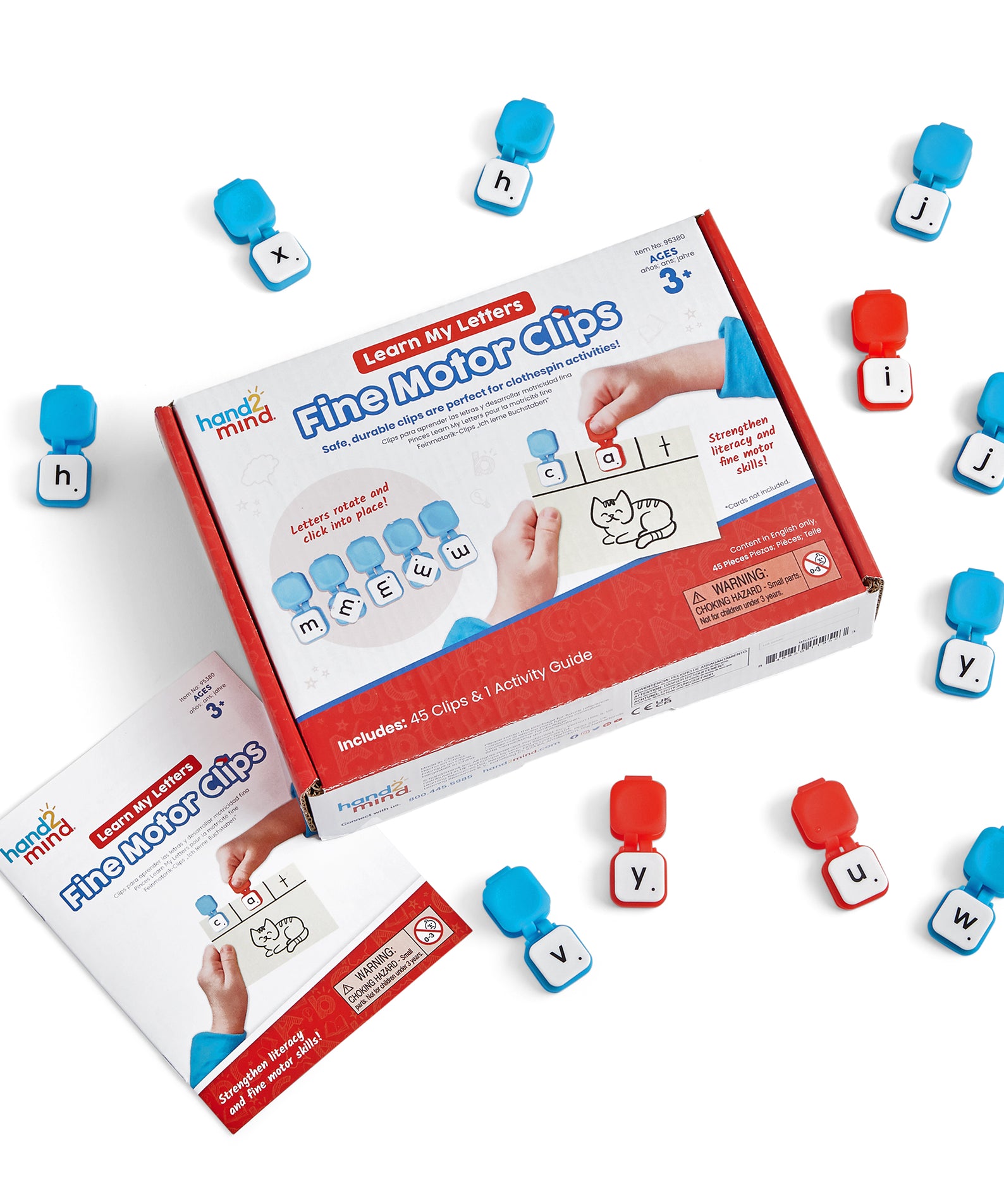 Learning Resources Learn My Letters Fine Motor Clips, ABC Literacy & Fine Motor Skills Toy, Hands-On Alphabet Learning for Toddlers, 45 Letter Clips & 4 Dot Clips, Ages 3+