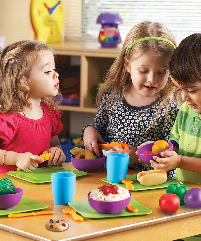 Learning Resources New Sprouts Classroom Kitchen Set, Colorful Pretend Play Kitchen Set for Early Learners, Ideal for Imaginative Play, Ages 2+