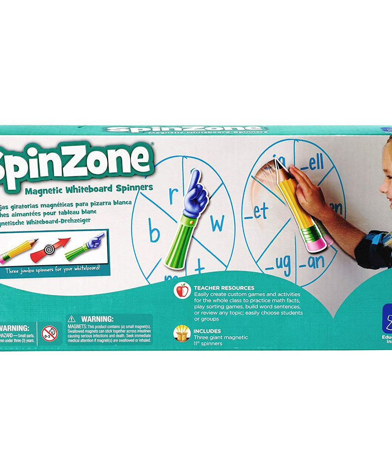 Learning Resources SpinZone Magnetic Front of Class Whiteboard Spinners, Set of 3 Customisable Magnetic Spinners for Whiteboards, Educational Resource for Ages 4+
