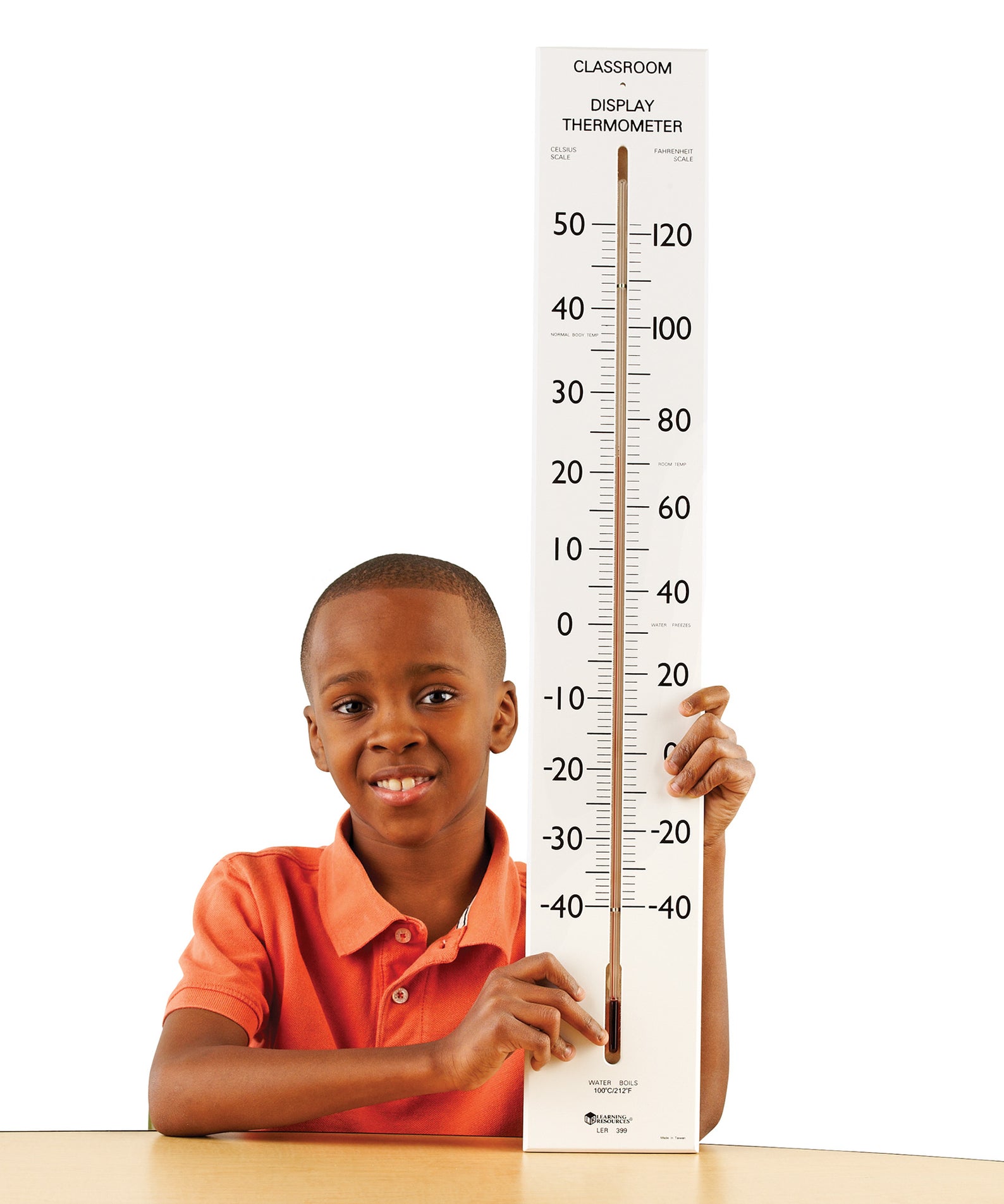 Learning Resources Giant Classroom Thermometer, 76cm Wall-Mountable Indoor/Outdoor Thermometer with Celsius & Fahrenheit Scales, Durable, Break-Resistant Design, For Kids Ages 6+