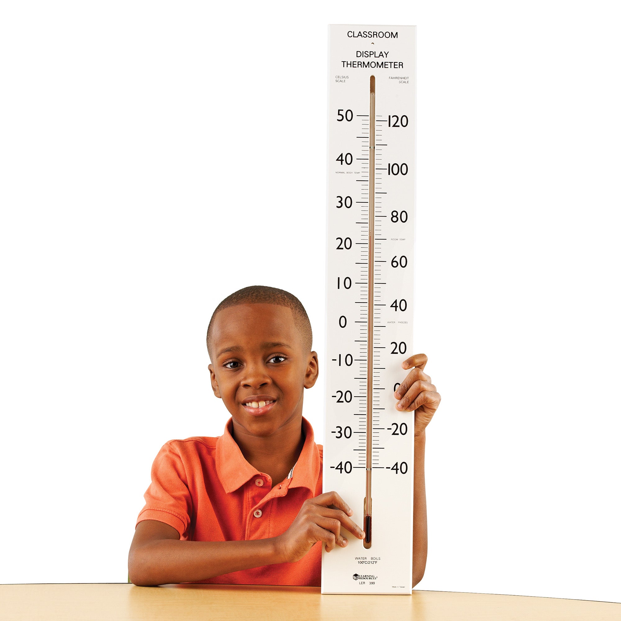 Learning Resources Giant Classroom Thermometer, 76cm Wall-Mountable Indoor/Outdoor Thermometer with Celsius & Fahrenheit Scales, Durable, Break-Resistant Design, For Kids Ages 6+