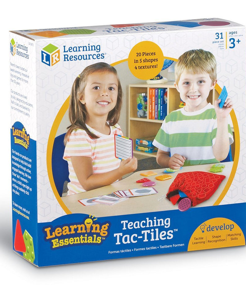 Learning Resources Teaching Tac-Tiles LER 9075, Tactile Learning Set for Early Development, Includes 20 Pieces, 10 Activity Cards, and Feely Bag for Sensory Play