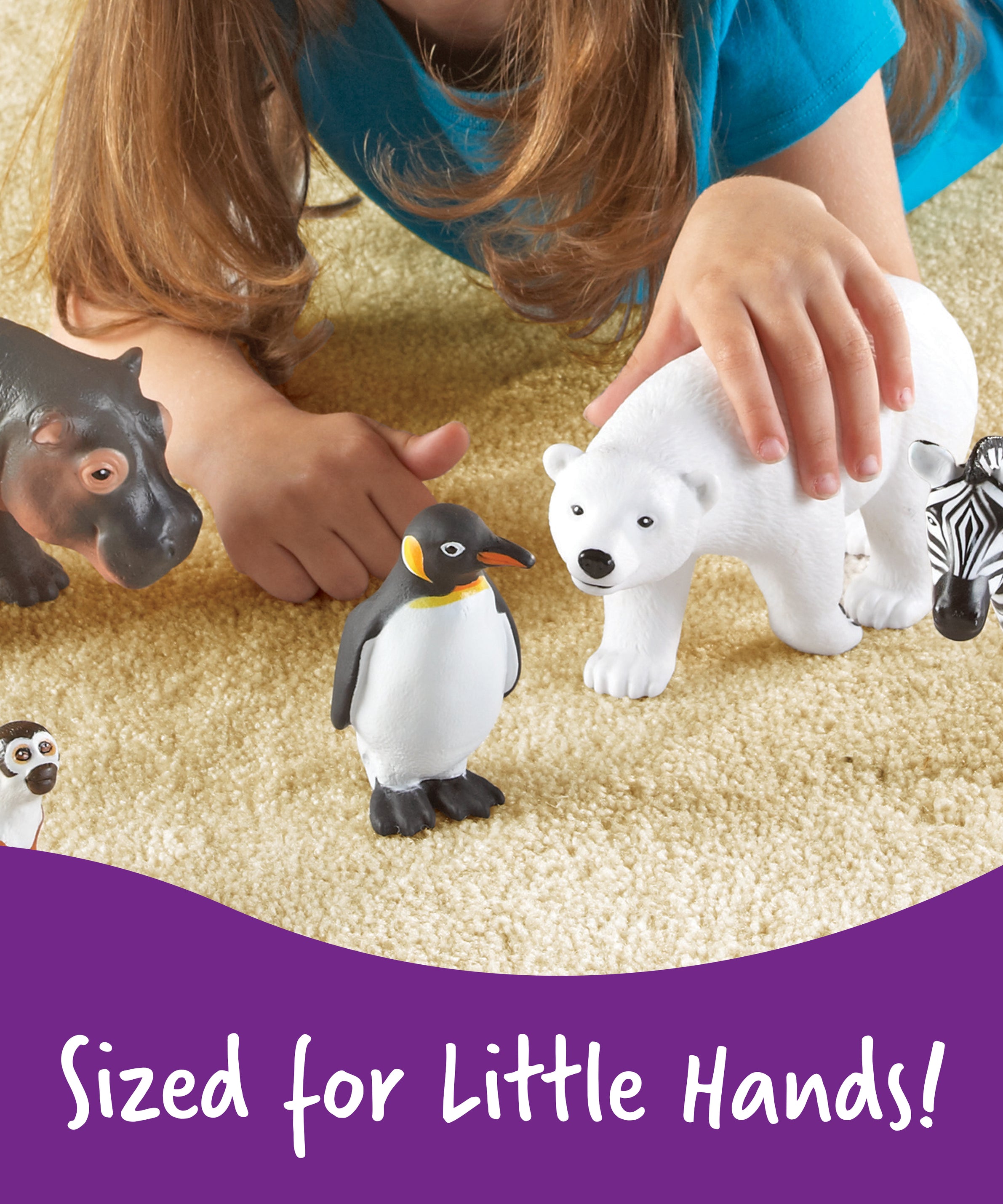 Learning Resources Jumbo Zoo Animals, Set of 5 Large Plastic Animals, Durable Pretend Play Figures, Ideal for Toddlers and Preschoolers, Includes Storage Box, Ages 3+