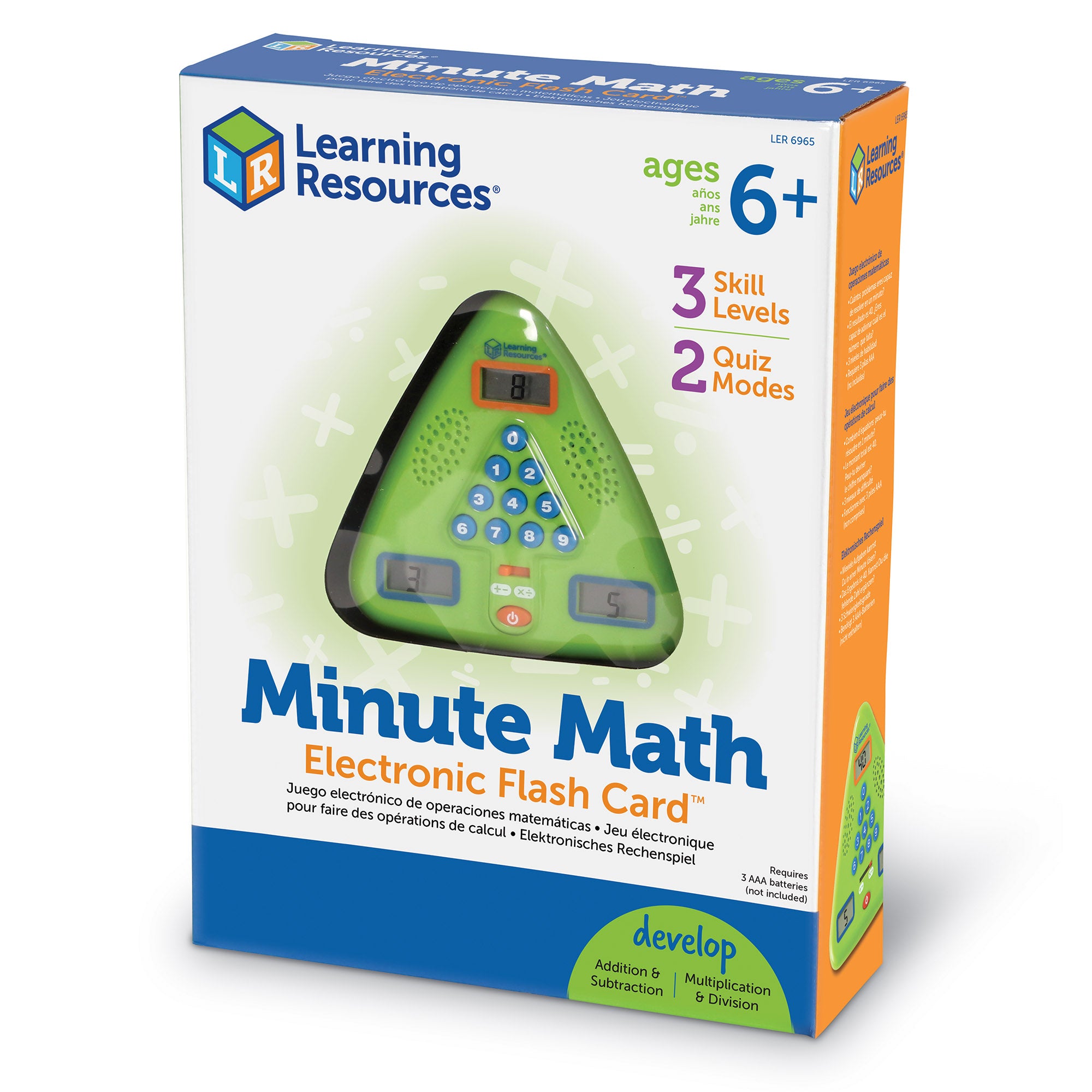 Learning Resources Handheld Minute Math Electronic Flash Card, Interactive Math Game for Kids, Ages 6+