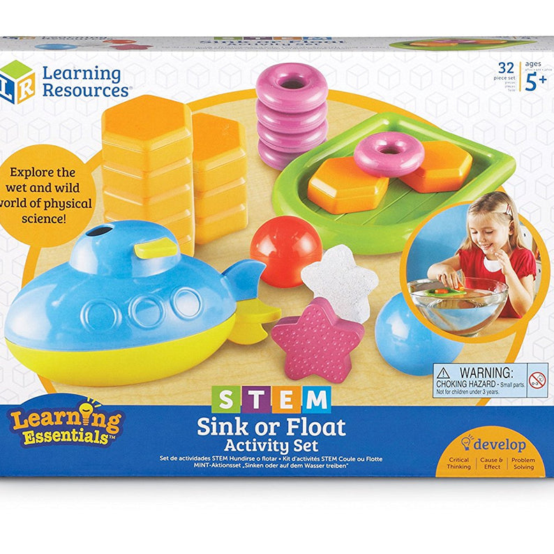 Learning Resources STEM, Sink or Float Activity Set, Hands-On Science Experiment Kit for Kids, Early Physics & Buoyancy Learning, Includes 10 Activity Cards & Multilingual Guide, Ages 5+