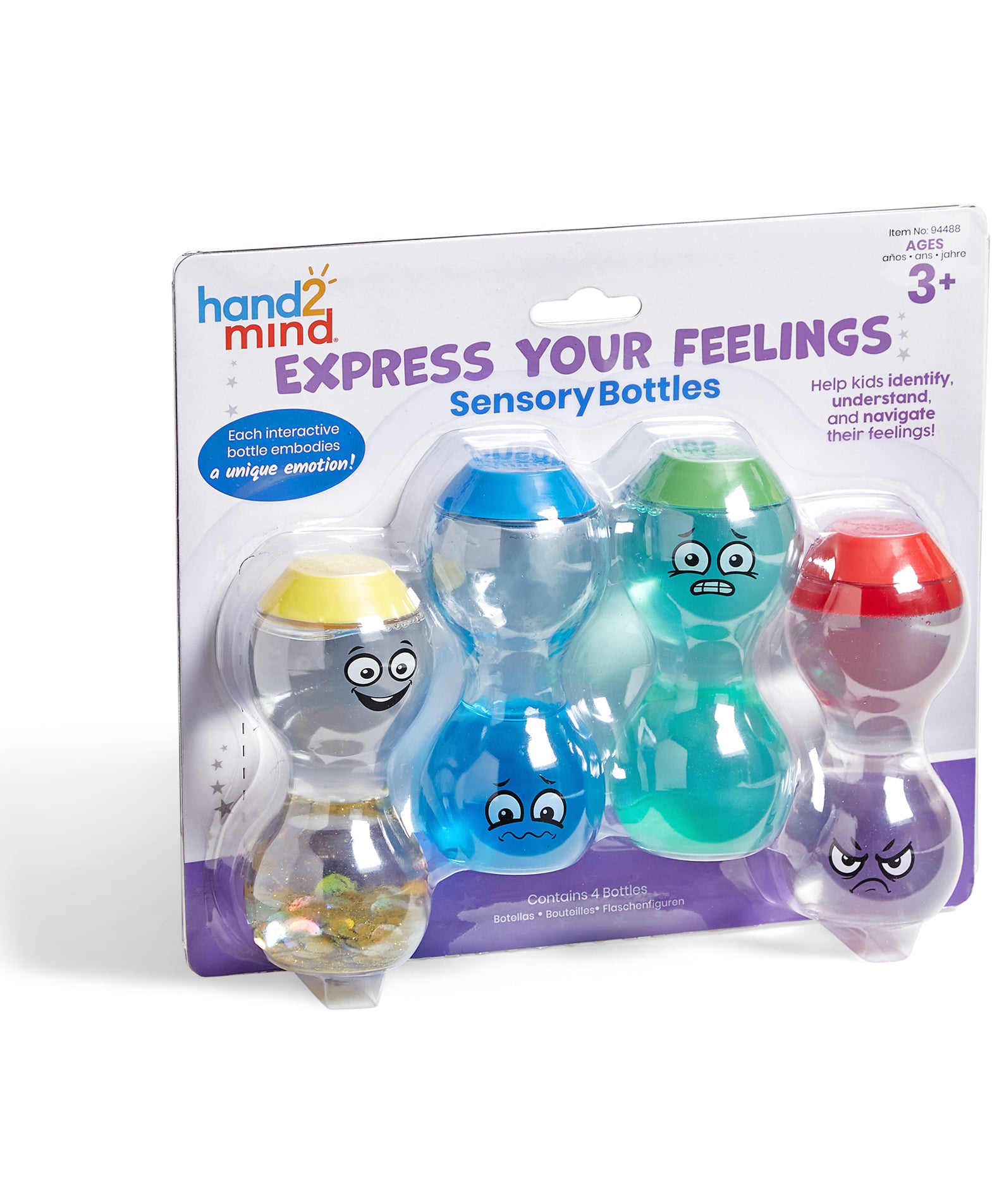 Learning Resources Express Your Feelings Sensory Bottles, Set of 4 Calming Emotional Regulation Toys, Ages 3+