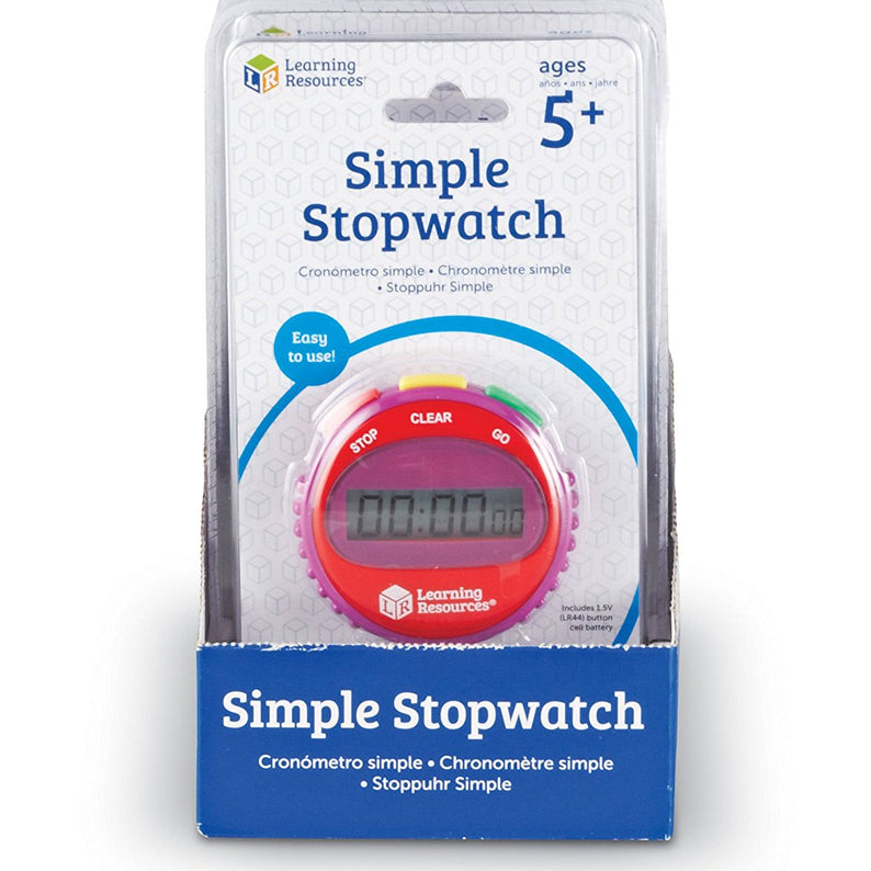 Learning Resources Simple Stopwatch Set of 6, Easy-to-Use Timers for Kids with Large Digital Display (Ages 5+)