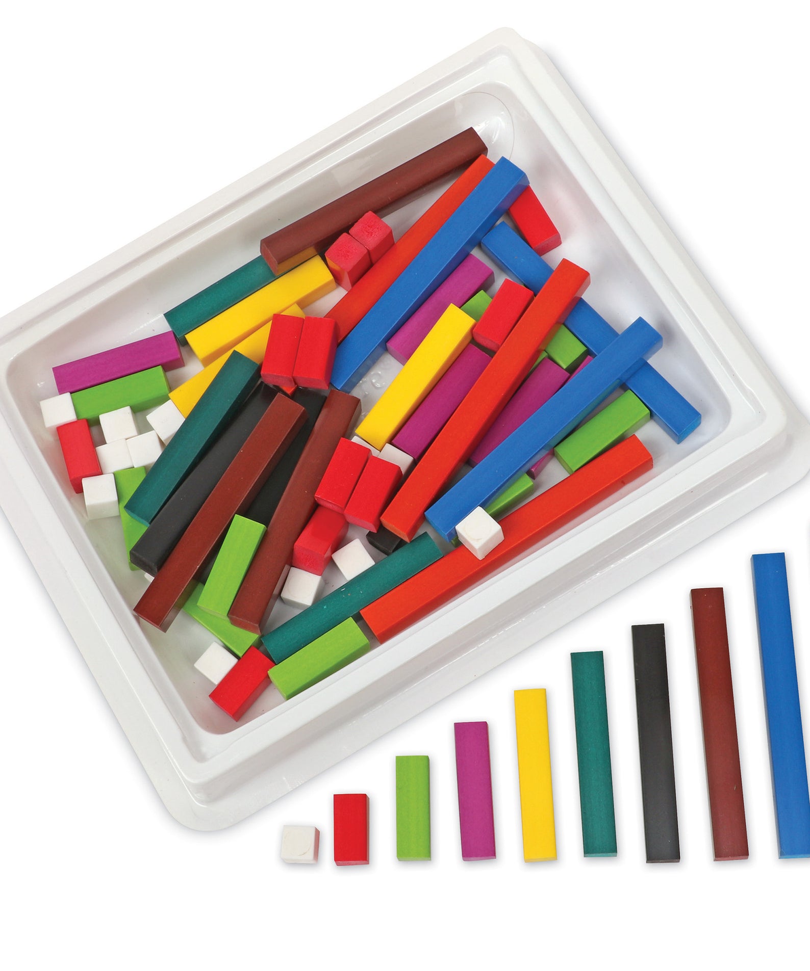 Learning Resources Cuisenaire Rods Wooden Introductory Set, 74 Piece Maths Manipulatives Set with Storage Tray, Supports Addition, Fractions & Measurement, Ages 4+