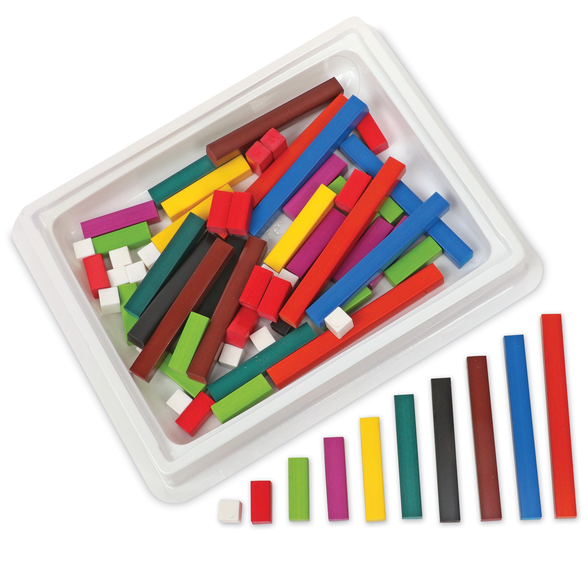 Learning Resources Cuisenaire Rods Wooden Introductory Set, 74 Piece Maths Manipulatives Set with Storage Tray, Supports Addition, Fractions & Measurement, Ages 4+