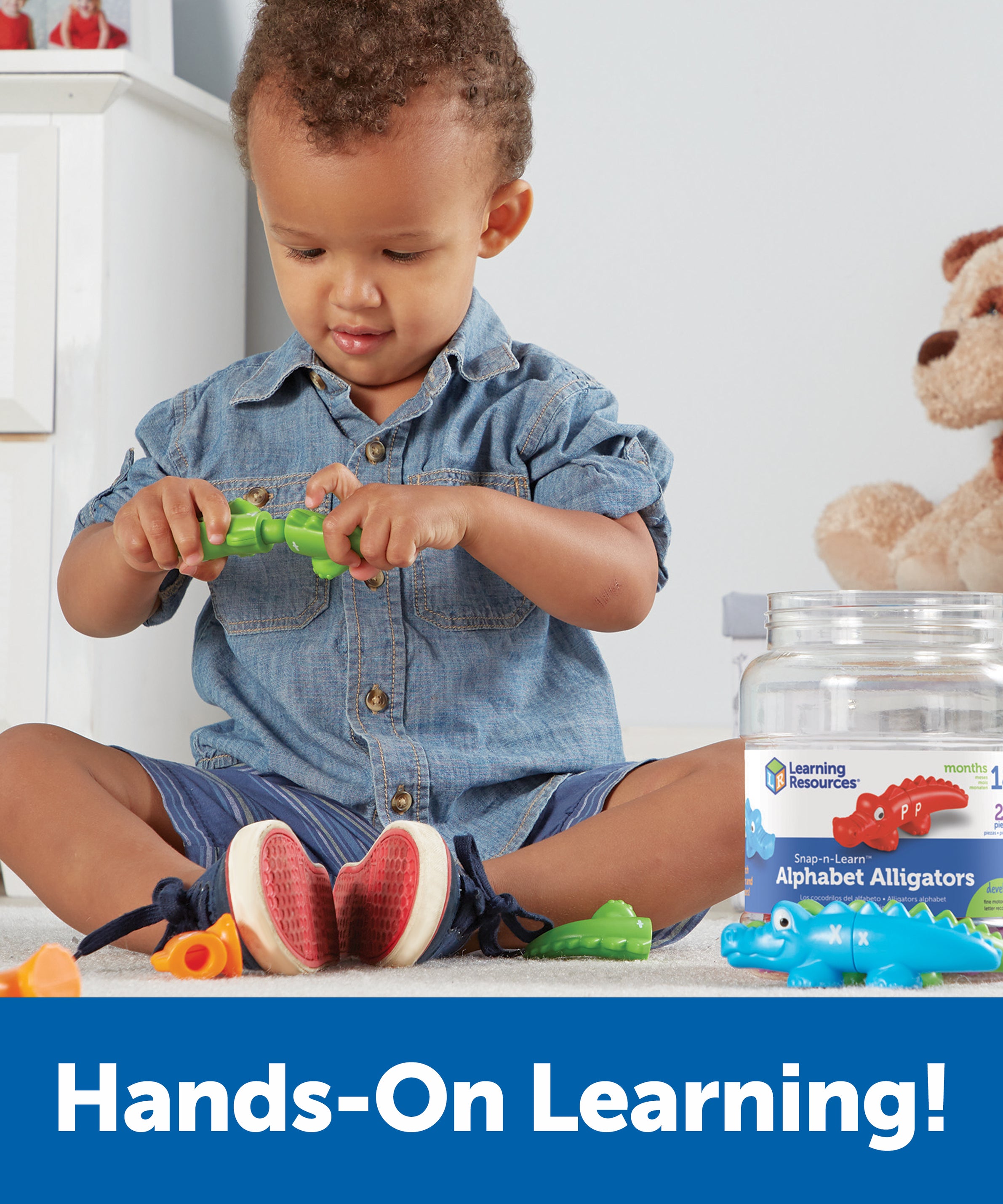 Learning Resources Snap-n-Learn Alphabet Gators, Uppercase and Lowercase Matching Toy, Fine Motor Skills and Letter Recognition, Ages 2+