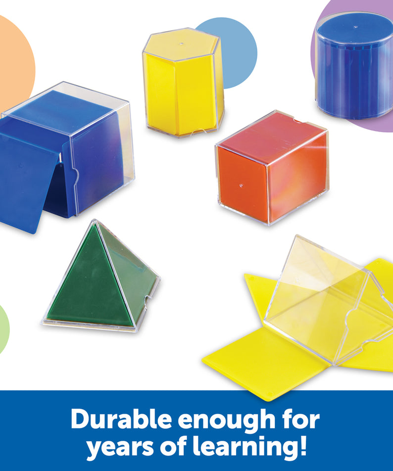 Learning Resources Folding Geometric Shapes, Set of 8, Ages 7+, Hands-On 3D Math Learning for Shapes & Symmetry