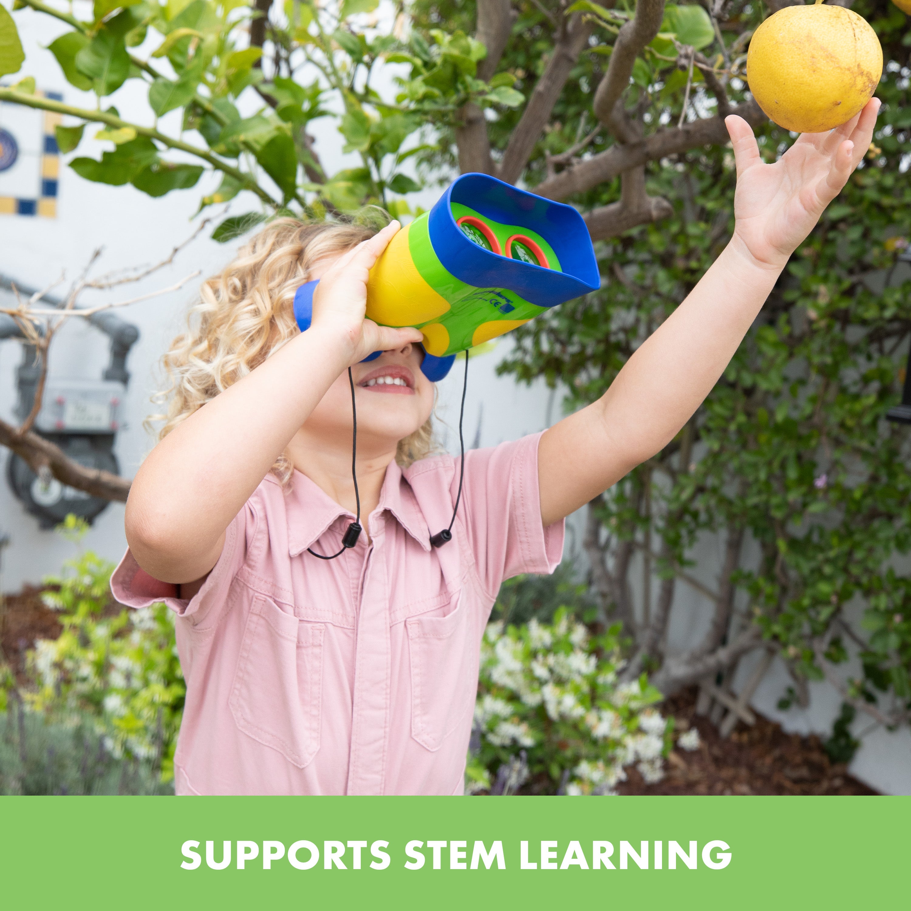 Learning Resources GeoSafari Jr. Kidnoculars, Focus-Free Binoculars for Kids with 2x Magnification, Early Exploration & STEM Learning, Ages 3+