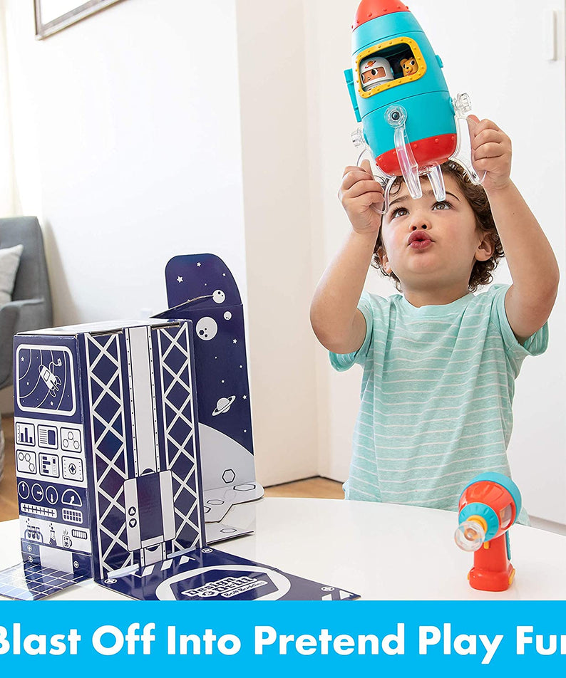 Learning Resources Design & Drill® Bolt Buddies® Rocket, Construction Toy with Kid-Safe Power Drill, Ages 3+