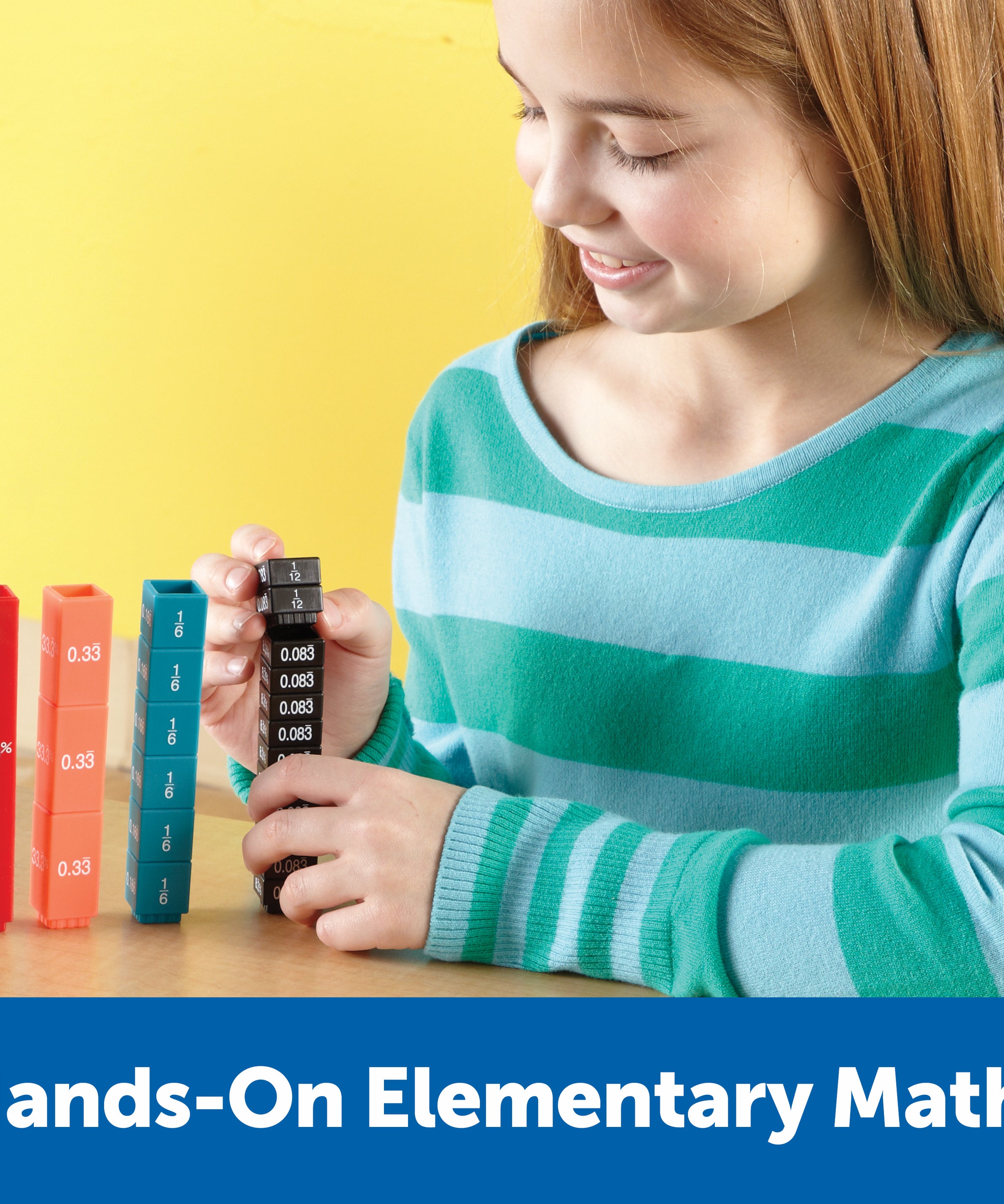 Learning Resources Fraction Tower Equivalency Cubes, Colour-Coded Maths Manipulative Set, 51 Interlocking Pieces for Visualising Fractions and Equivalencies