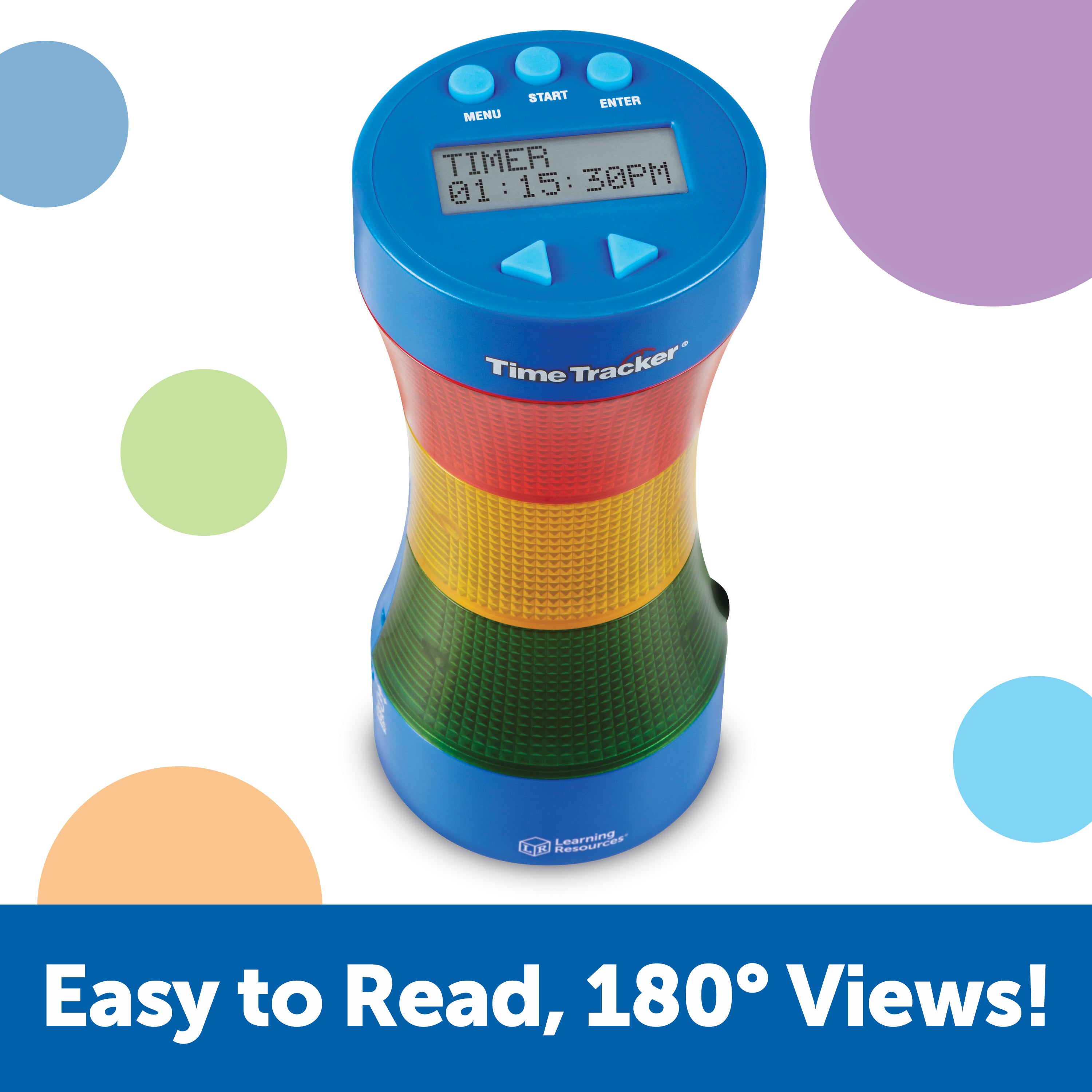 Learning Resources Time Tracker 2.0 Classroom Timer, Visual and Auditory Timer for Kids with Color-Coded Display (Ages 4+)