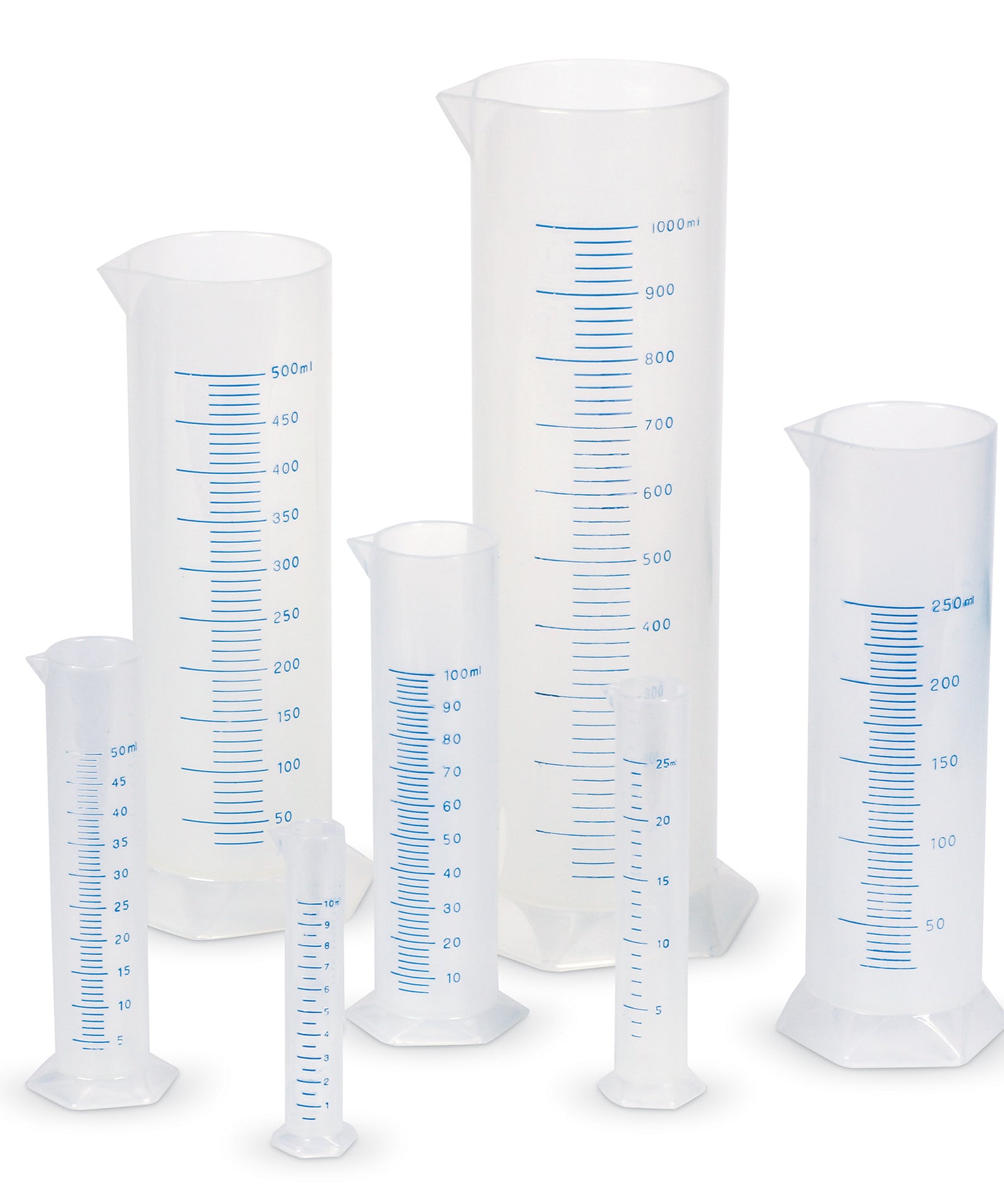 Learning Resources Graduated Cylinder Set, 7 Polypropylene Measuring Cylinders, Ideal for Science Experiments, Ages 8+