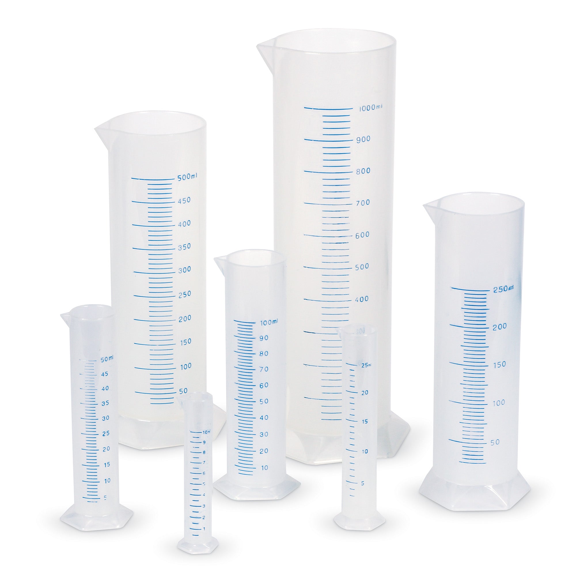 Learning Resources Graduated Cylinder Set, 7 Polypropylene Measuring Cylinders, Ideal for Science Experiments, Ages 8+