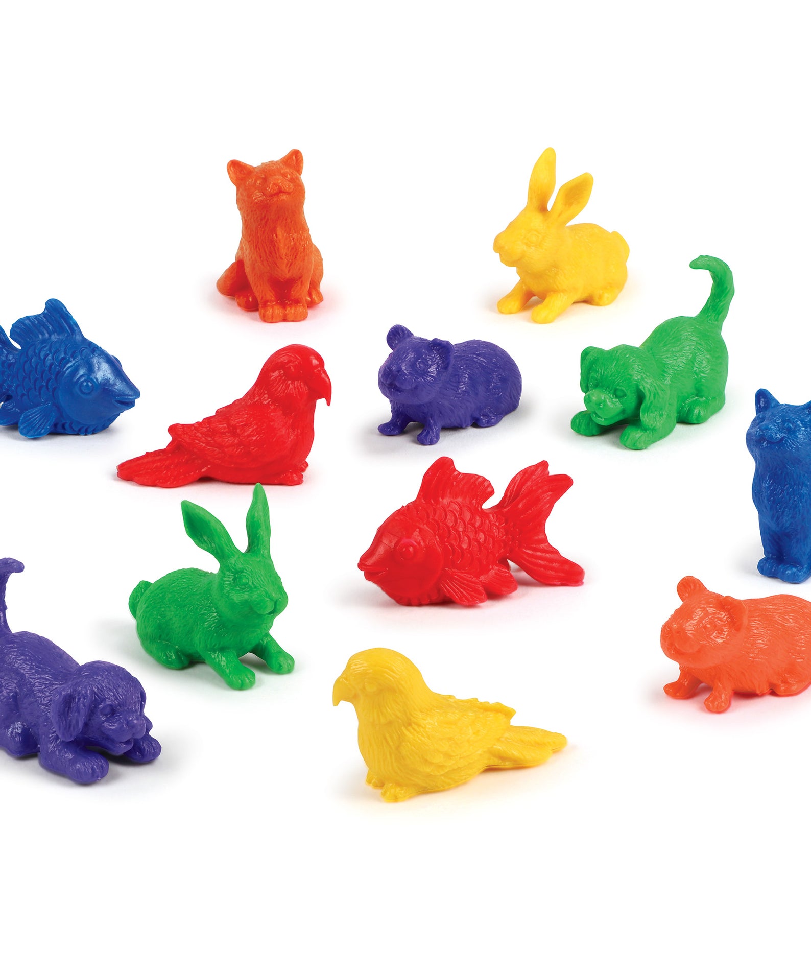 Learning Resources Pet Counters, Set of 72 Animal Counters for Sorting, Counting & Patterning, Includes 6 Pet Shapes in 6 Colours, Storage Tub, Ages 3+