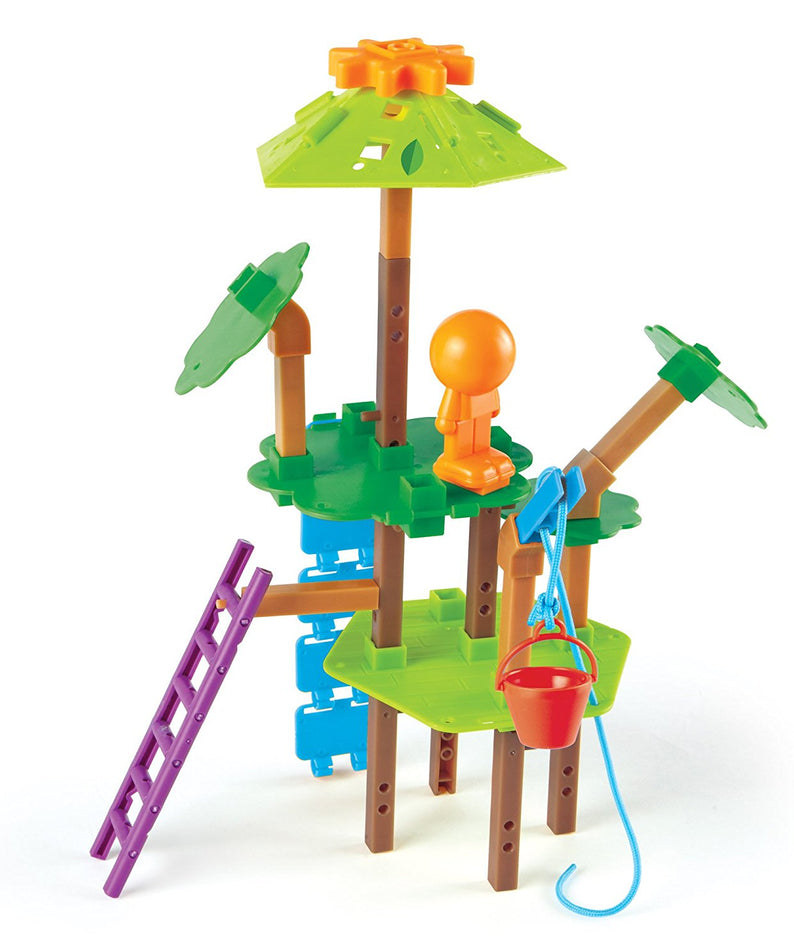 Learning Resources Tree House Engineering and Design Building Set, STEM Toys for Kids, 50+ Pieces, Hands-On STEM Learning with Engineering and Design Challenge Cards, Ages 5+