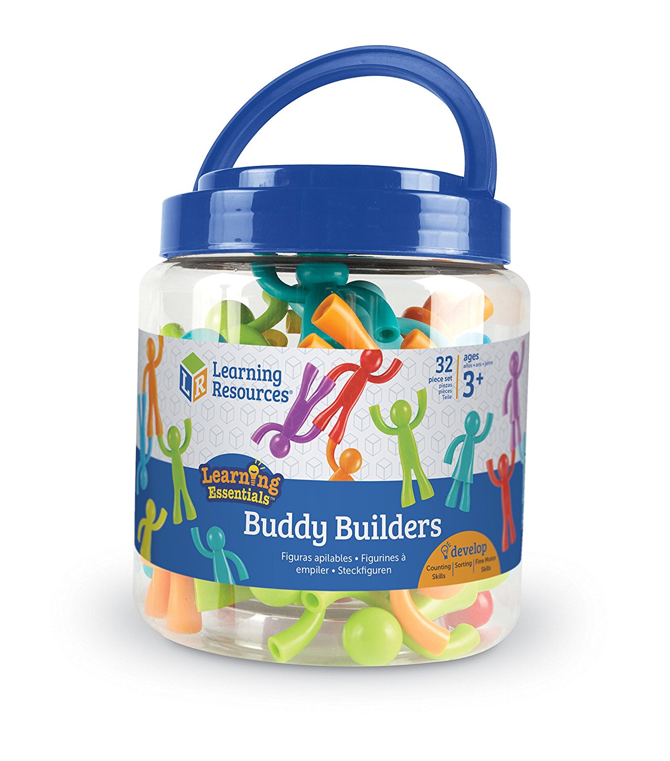 Learning Resources All About Me Buddy Builders, Set of 32 Figures, Develops Fine Motor Skills & Early Maths, Ideal for Counting, Sorting, Patterning, Includes 8 Colours, Ages 3+