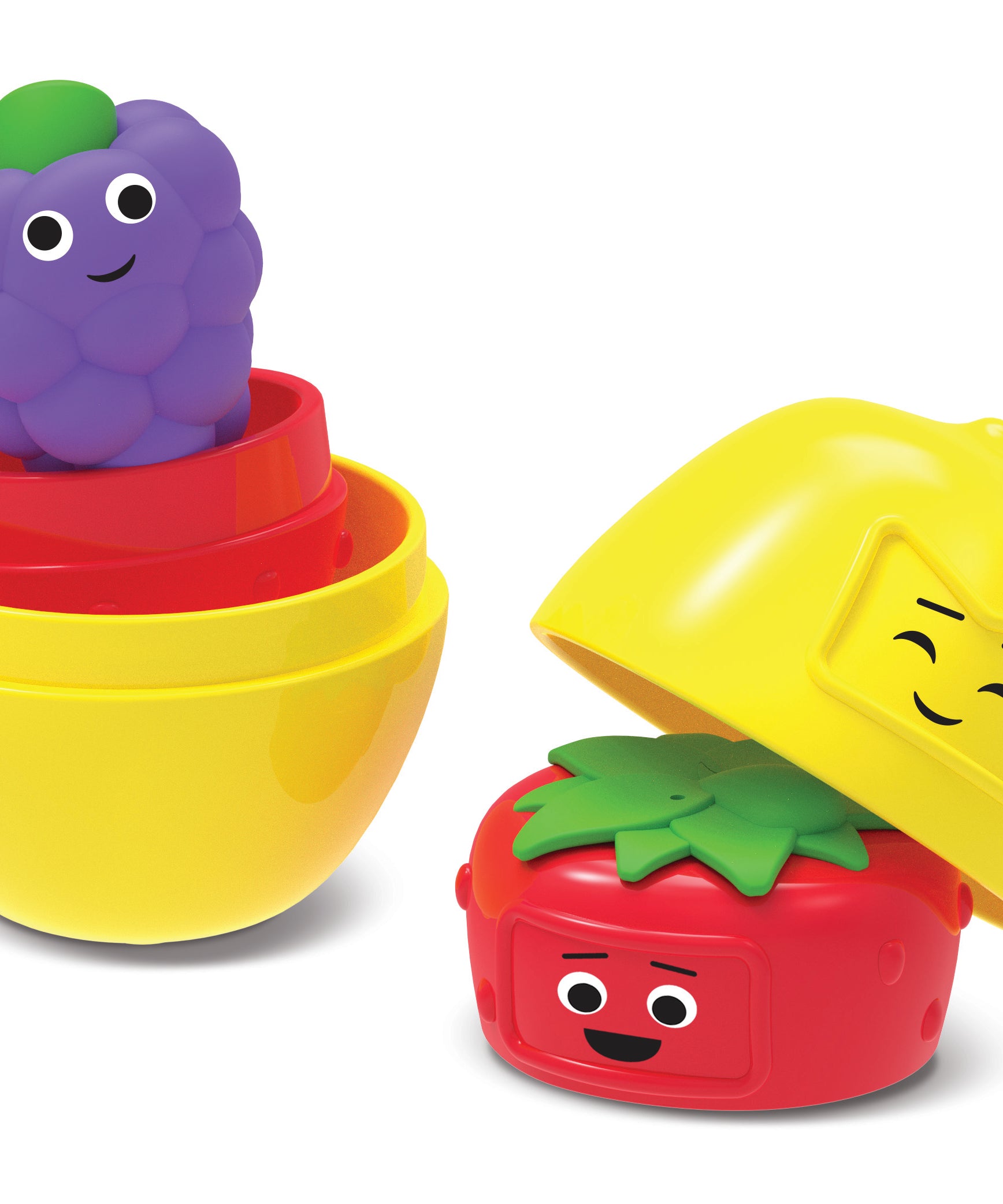 Learning Resources Big Feelings Nesting Fruit Friends, Social Emotional Learning & Sensory Play Toy, 9-Piece Nesting Set with Textured Fruit & Emotions, Ages 18 Months+