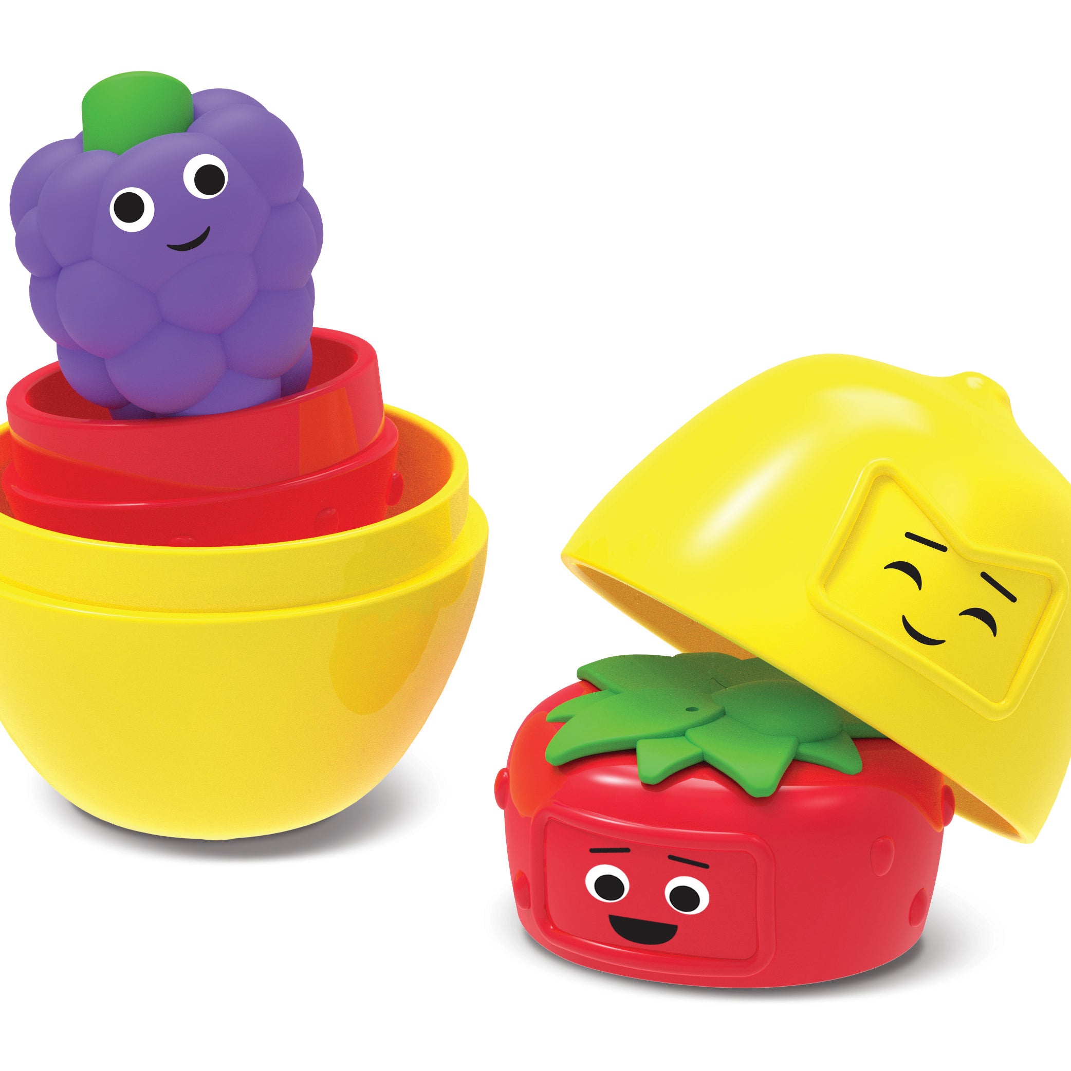 Learning Resources Big Feelings Nesting Fruit Friends, Social Emotional Learning & Sensory Play Toy, 9-Piece Nesting Set with Textured Fruit & Emotions, Ages 18 Months+