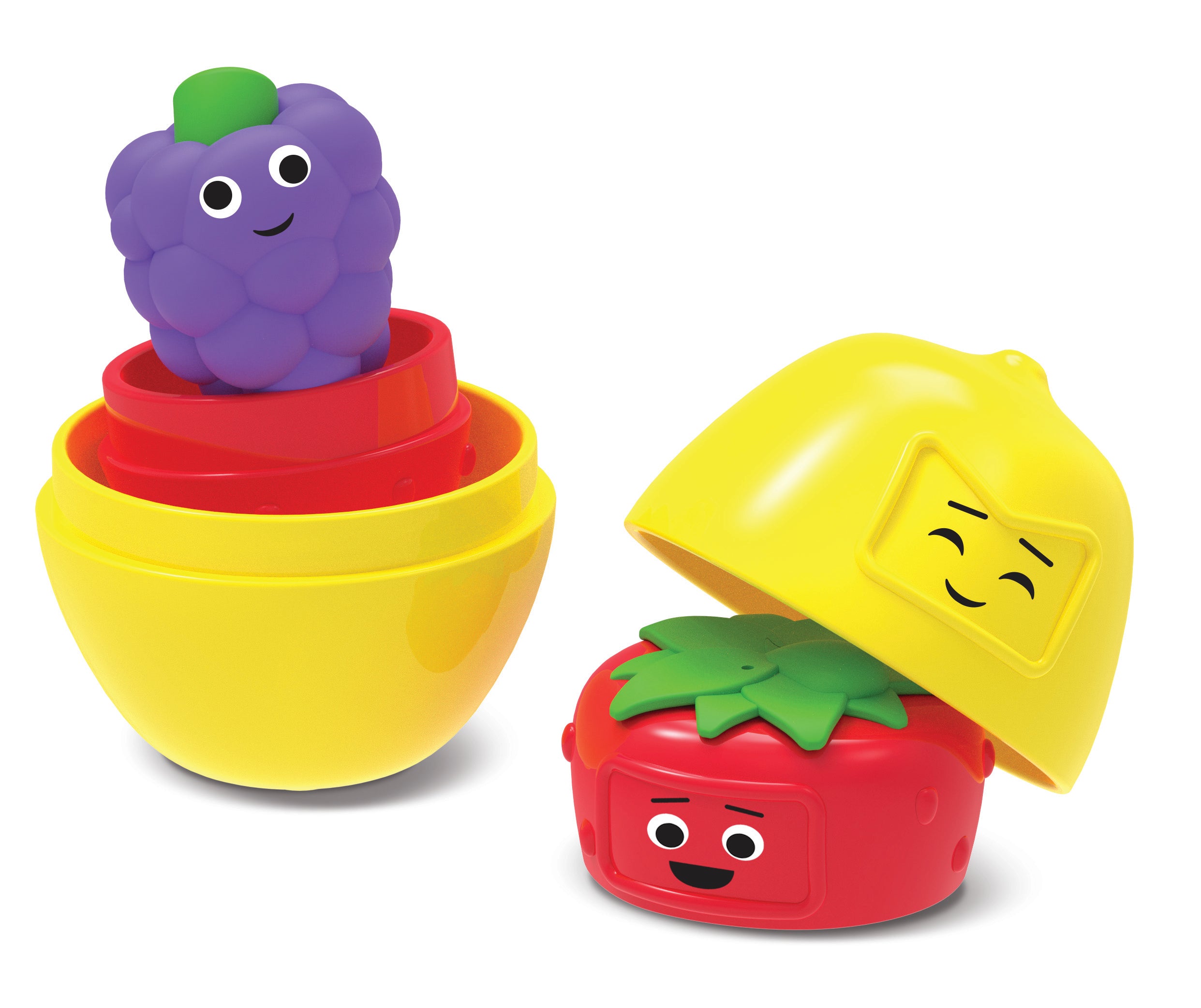 Learning Resources Big Feelings Nesting Fruit Friends, Social Emotional Learning & Sensory Play Toy, 9-Piece Nesting Set with Textured Fruit & Emotions, Ages 18 Months+