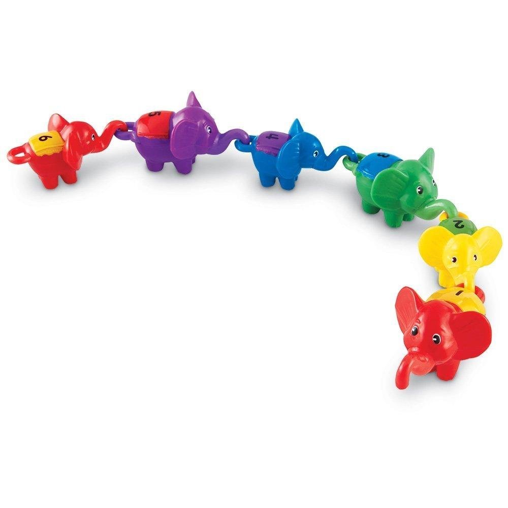 Learning Resources Snap 'n' Learn Counting Elephants, Set of 10 Educational Linking Elephants for Number & Colour Recognition, Fine Motor Skills Toy for Toddlers, Ages 2+