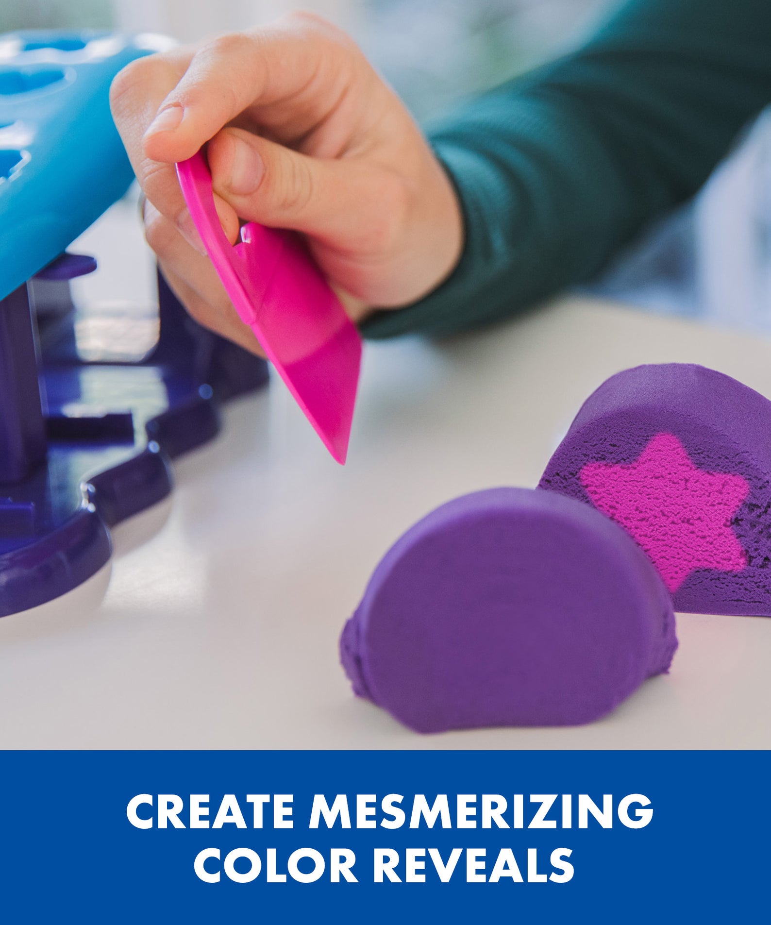 Learning Resources Playfoam Sand Magic Reveal, Sensory Play Sand Set with 4 Colours, 11 Tools & Design Station, Creative & Fine Motor Fun for Kids, Never Dries Out, Ages 3+