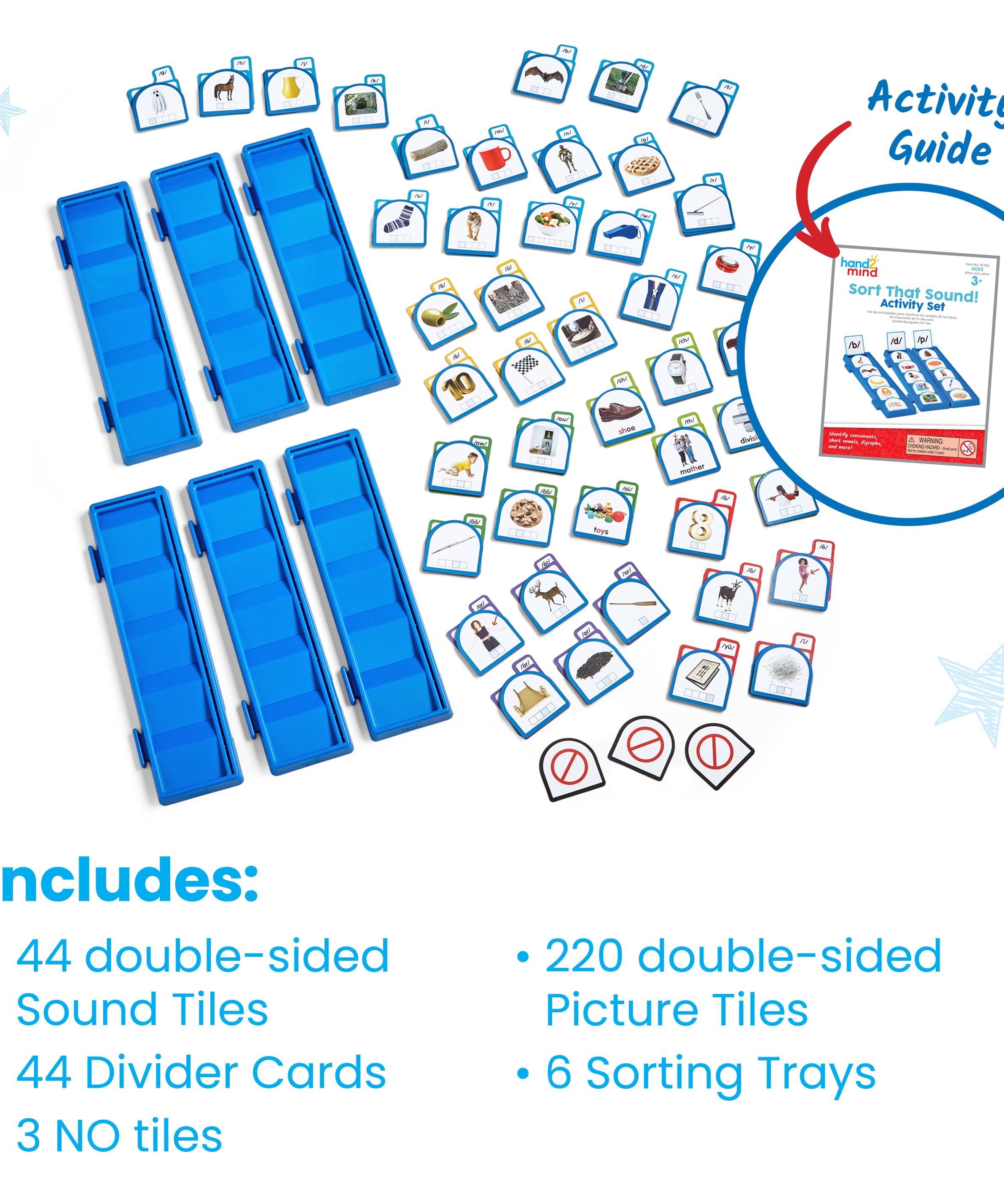 Learning Resources Sort That Sound! Activity Set, Phonemic Awareness & Phonics Flash Cards, Speech Therapy & ESL Resource, Ages 3+