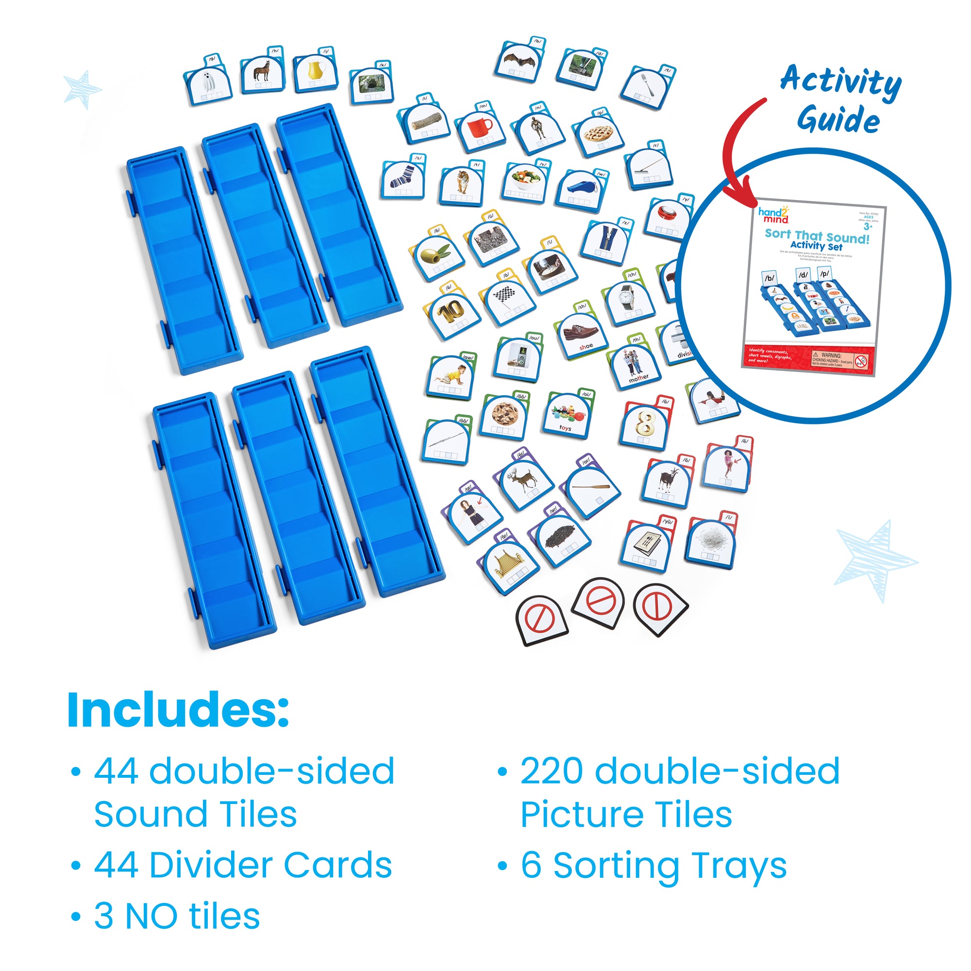Learning Resources Sort That Sound! Activity Set, Phonemic Awareness & Phonics Flash Cards, Speech Therapy & ESL Resource, Ages 3+