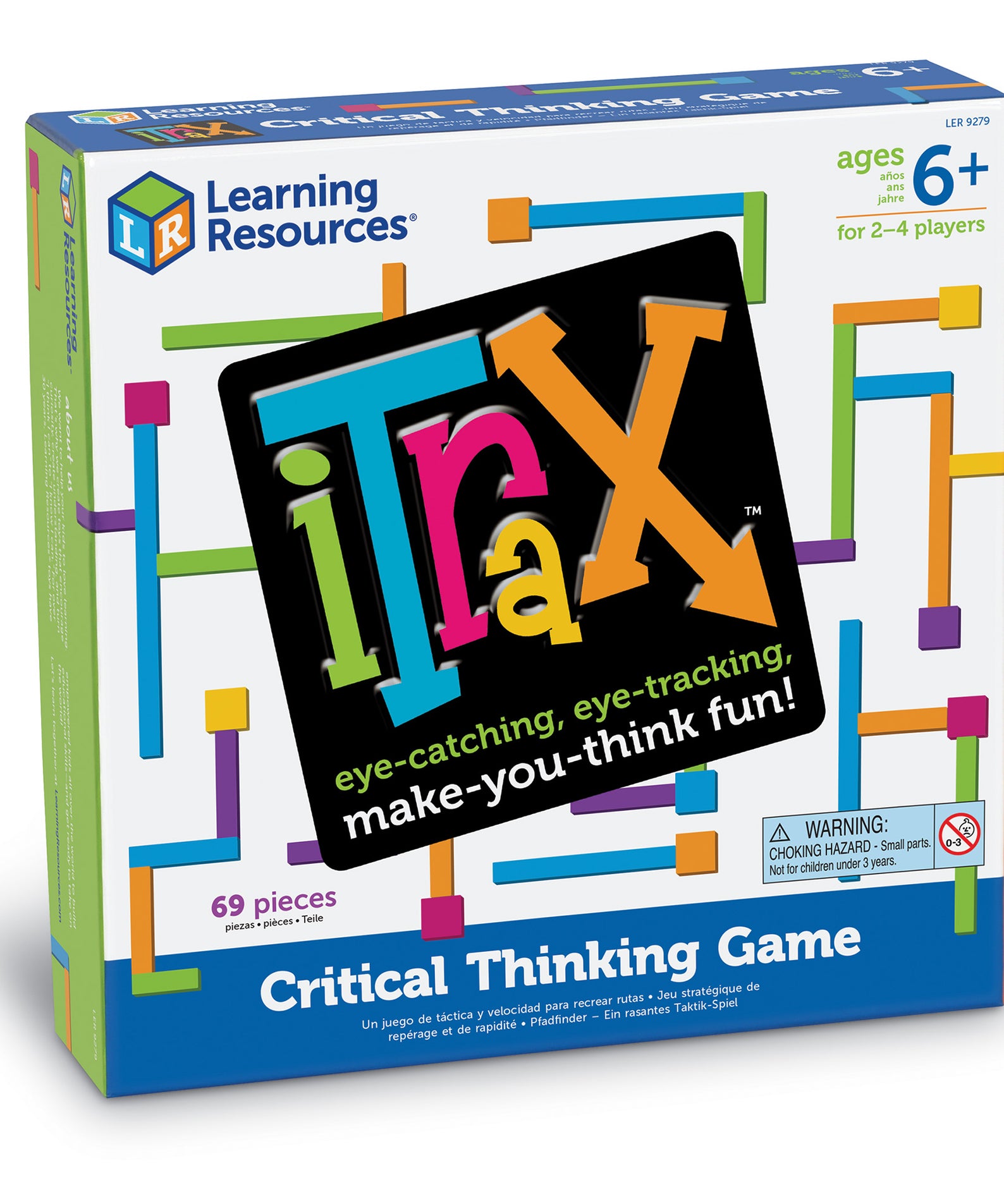 Learning Resources iTrax Critical Thinking Game, Fast-Paced Strategy and Problem-Solving Game for Kids, Includes 3 Levels of Play, 44 Pieces, and 25 Challenge Cards, Ages 6+